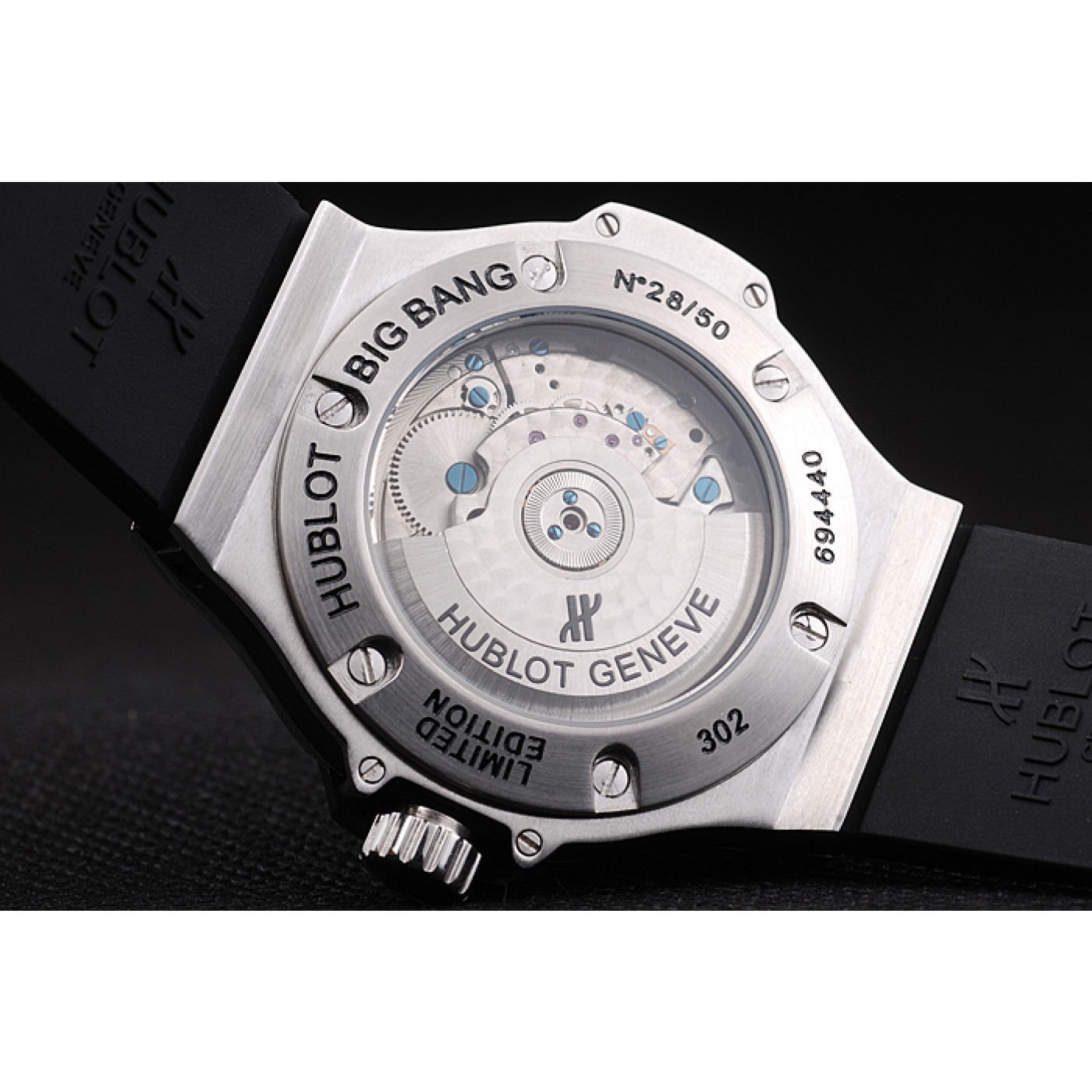 MiroTime Hublot Big Bang Limited Edition White Dial Tourbillon Black Rubber Dial 1454190