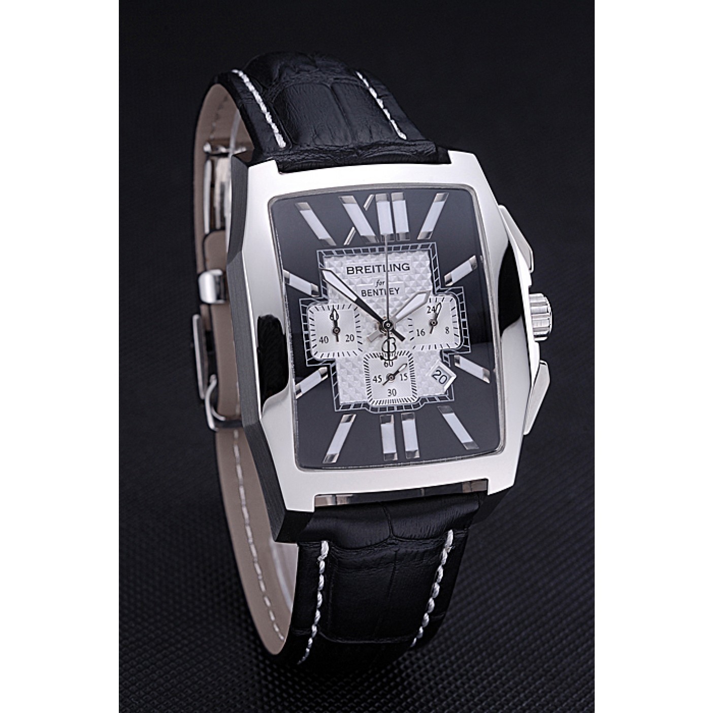 MiroTime Breitling Bentley Flying B Chronograph Leather Bracelet Watch 622330