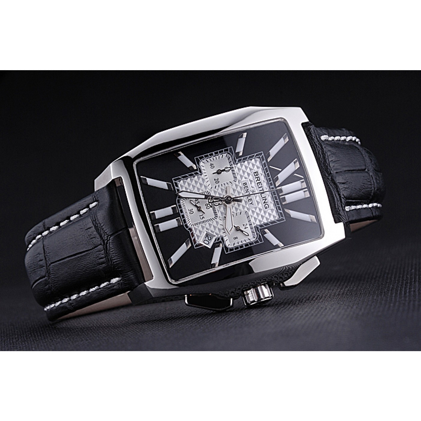 MiroTime Breitling Bentley Flying B Chronograph Leather Bracelet Watch 622330