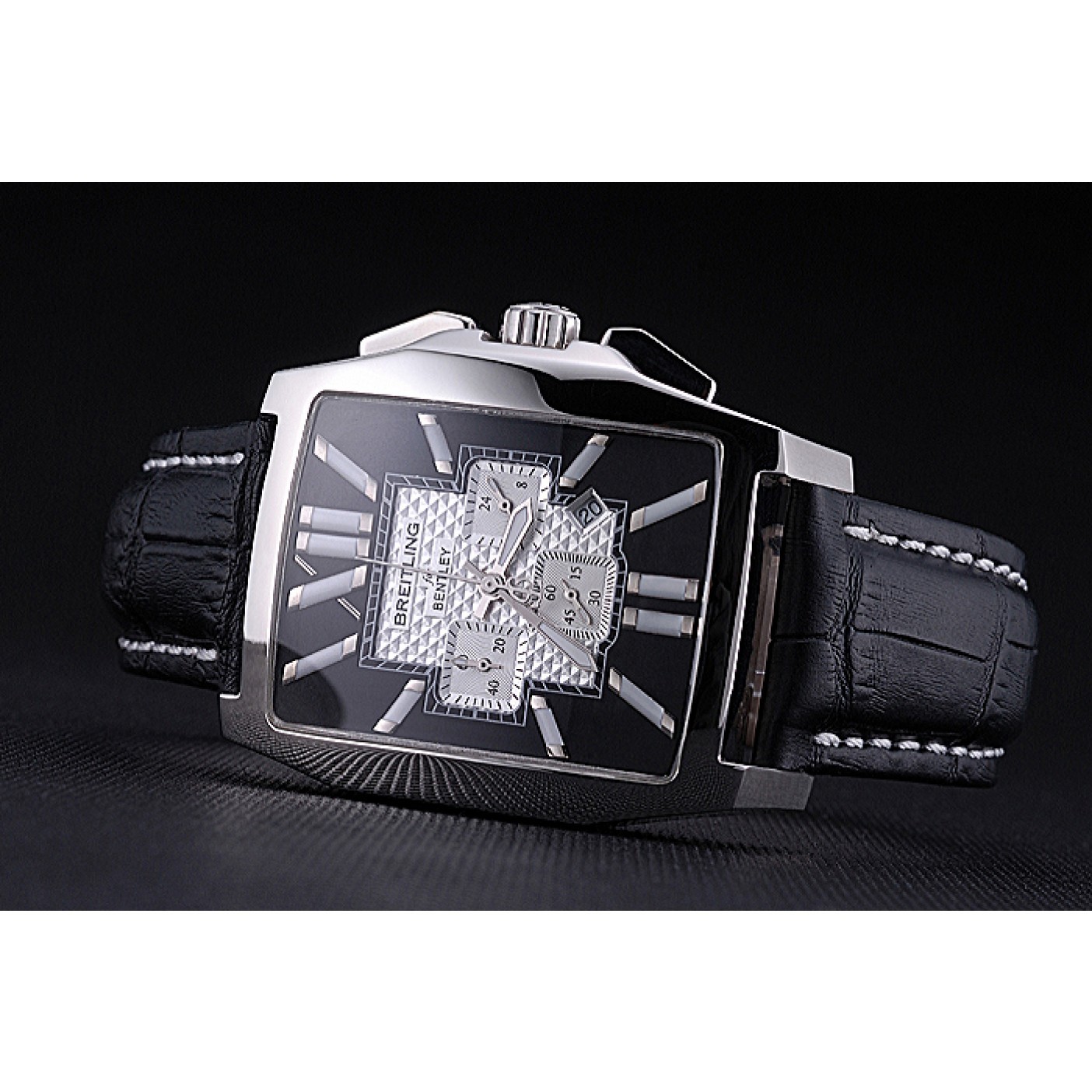MiroTime Breitling Bentley Flying B Chronograph Leather Bracelet Watch 622330