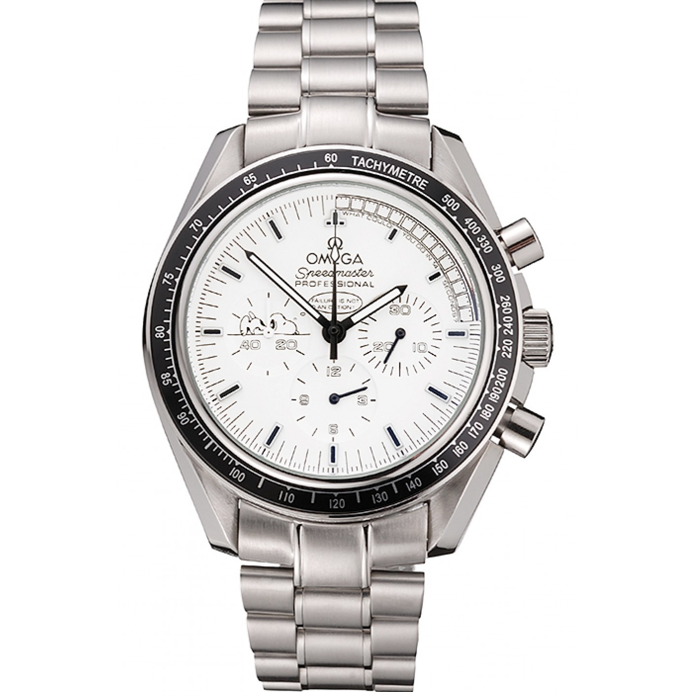 MiroTime Omega Speedmaster Professional Apollo 13 Silver Snoopy Award White Dial Stainless Steel Case And Bracelet