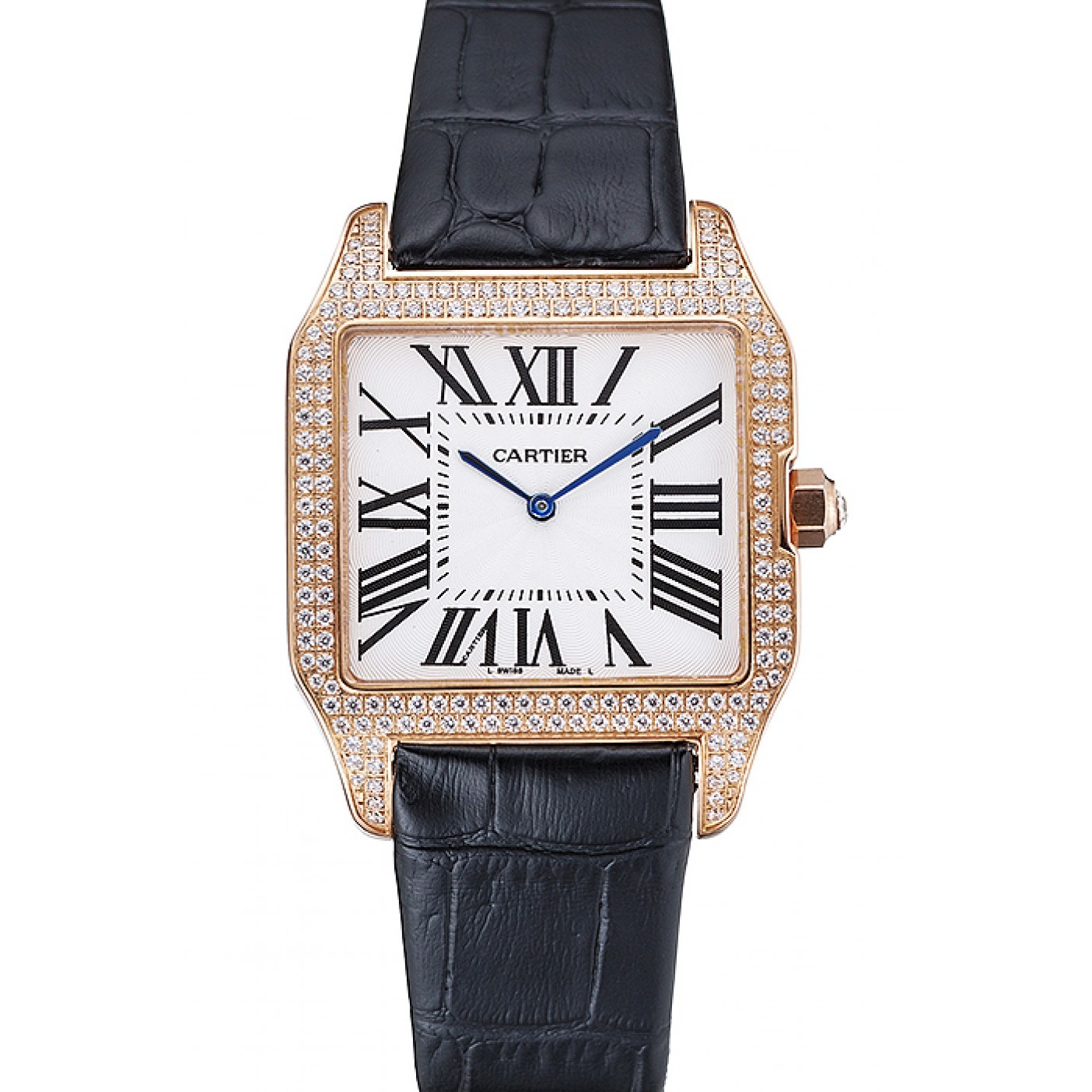 MiroTime Cartier Santos 100 Diamond Rose Gold Bezel 621925
