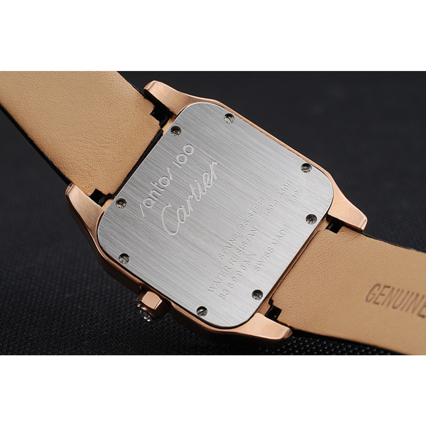 MiroTime Cartier Santos 100 Diamond Rose Gold Bezel 621925