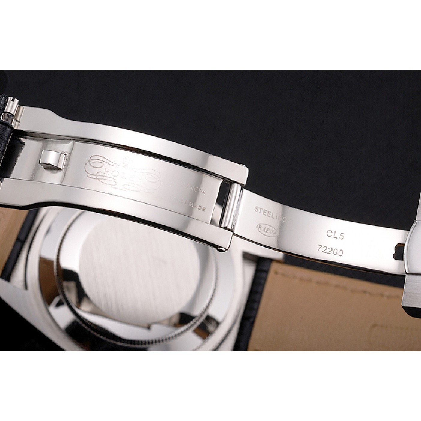 MiroTime Rolex Sky Dweller Black Dial Stainless Steel Case Black Leather Strap