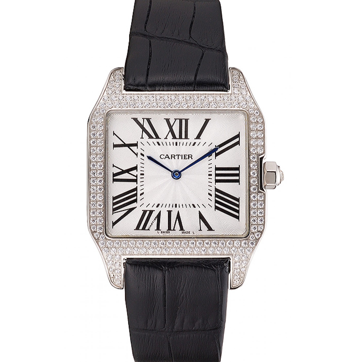 MiroTime Cartier Santos 100 Diamond Silver Bezel 621924