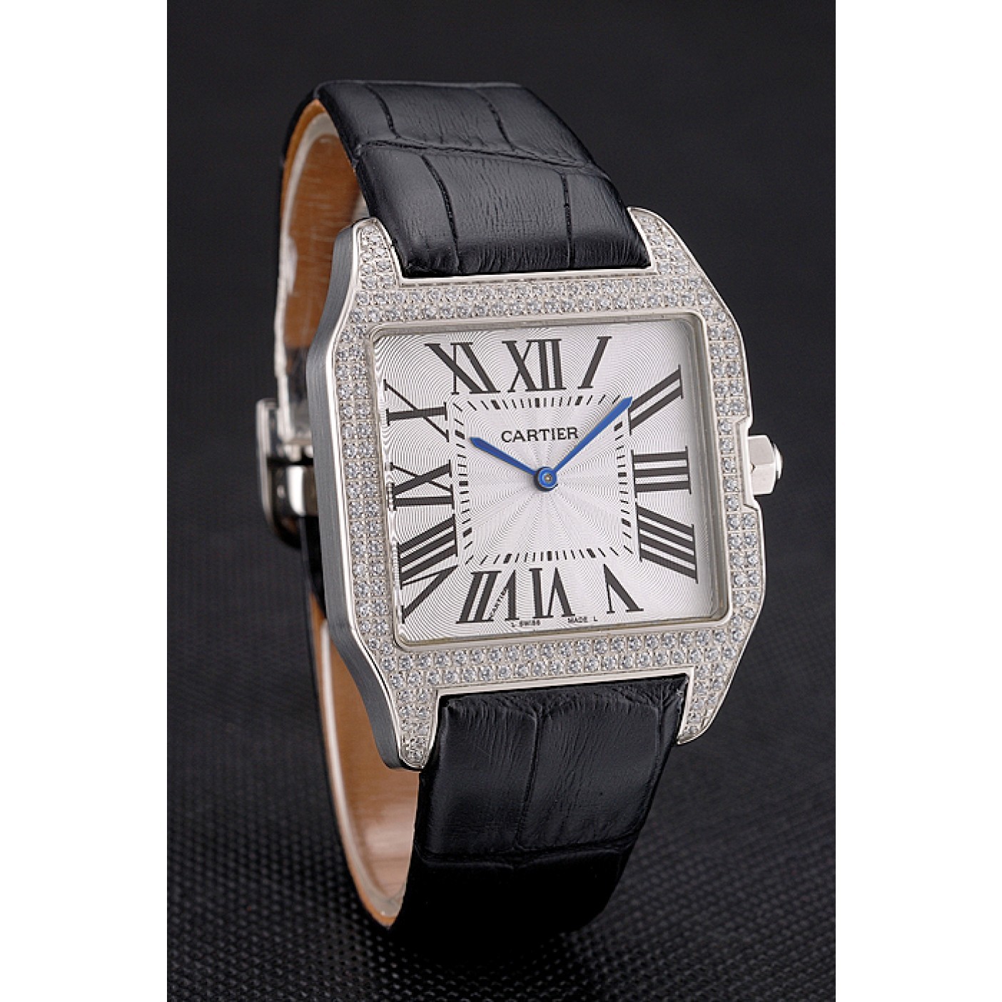 MiroTime Cartier Santos 100 Diamond Silver Bezel 621924
