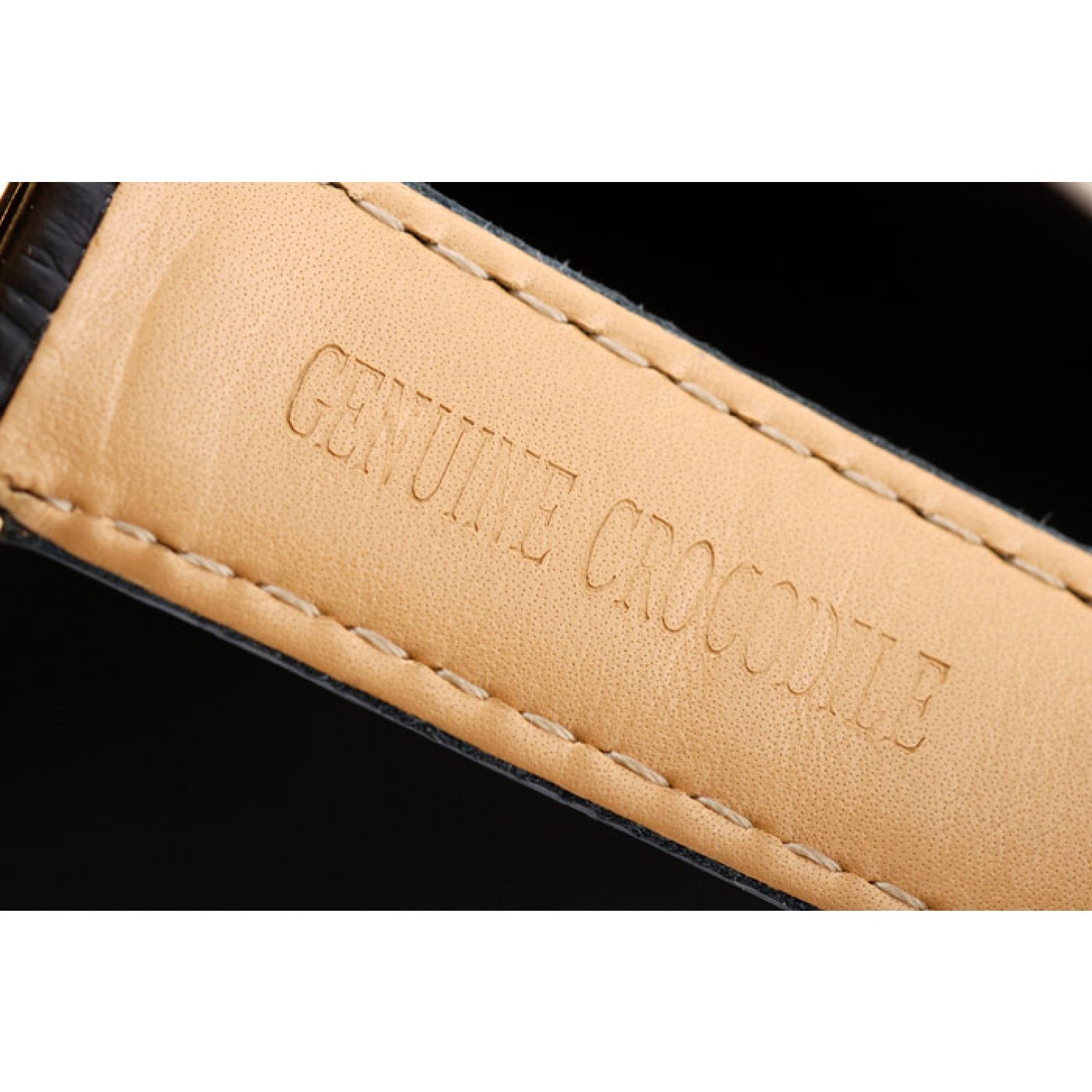 MiroTime Rolex Daytona Gold Case Blue Dial Black Leather Strap