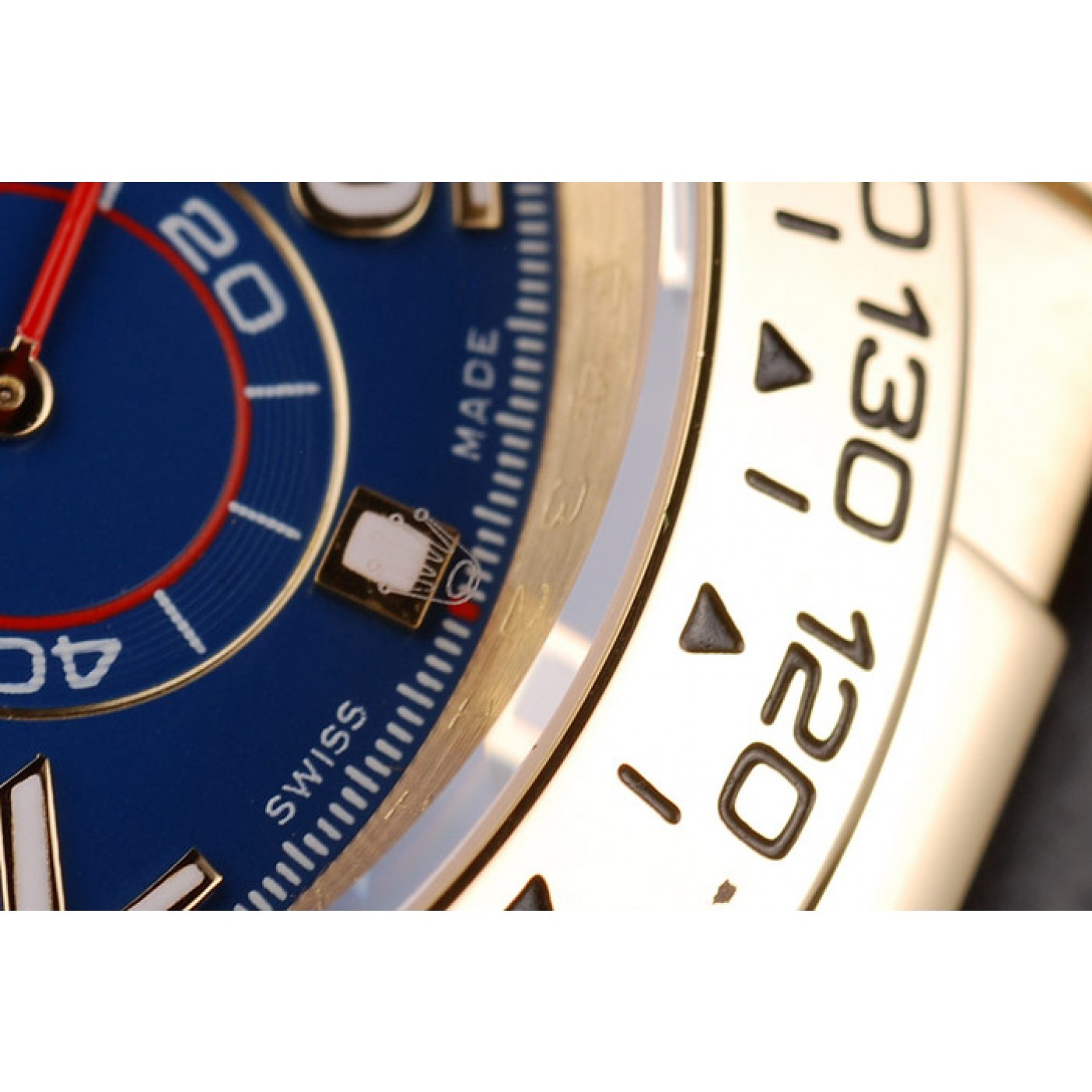 MiroTime Rolex Daytona Gold Case Blue Dial Black Leather Strap