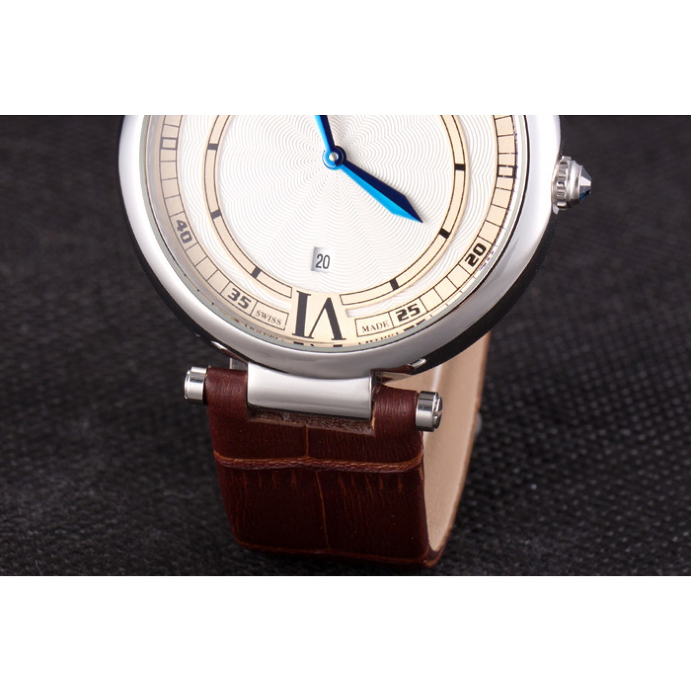 MiroTime Cartier Ballon Bleu Brown Leather Strap 621448
