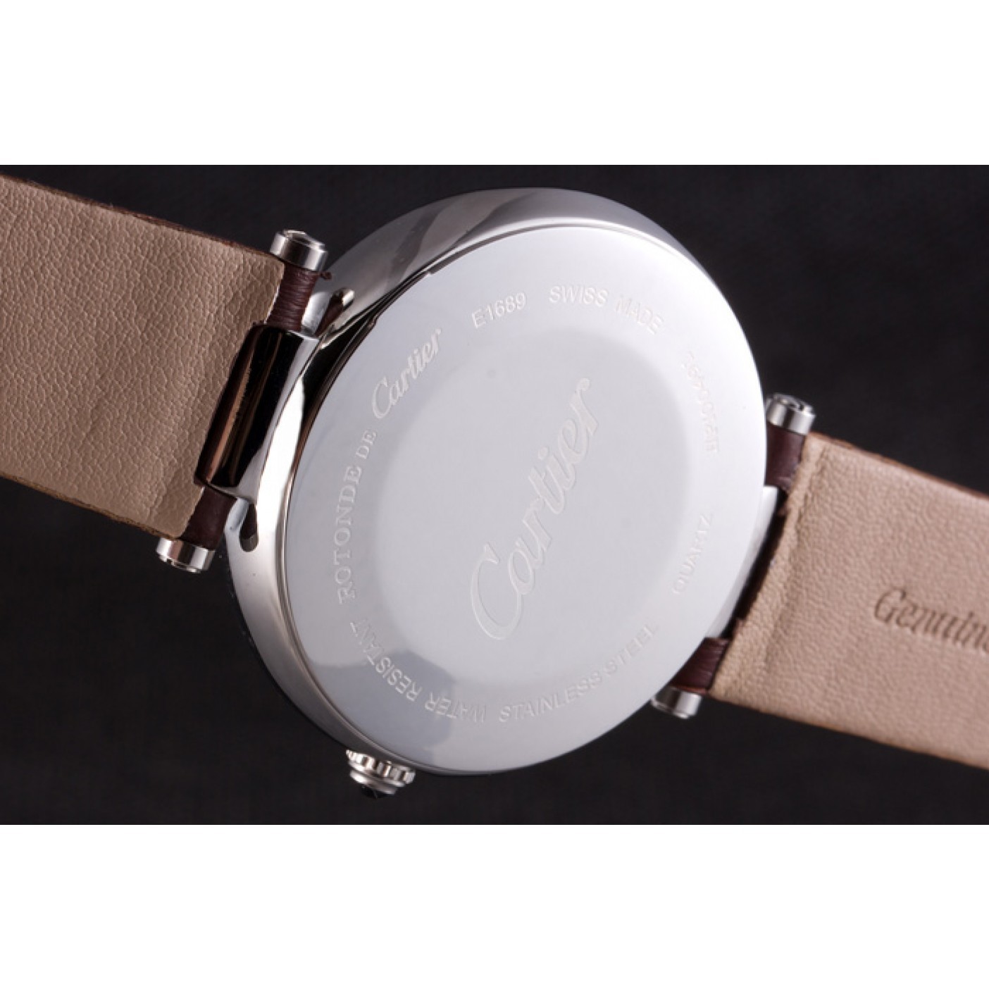 MiroTime Cartier Ballon Bleu Brown Leather Strap 621448