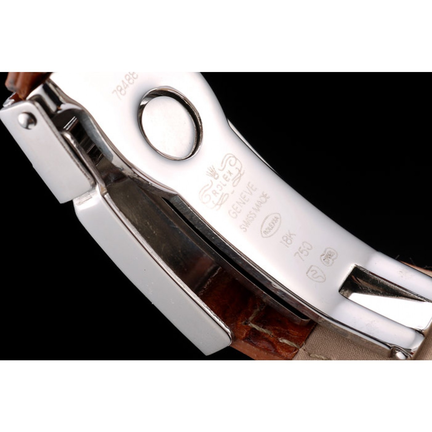 MiroTime Rolex Daytona Lady Stainless Steel Case White Dial Brown Leather Strap Tachymeter