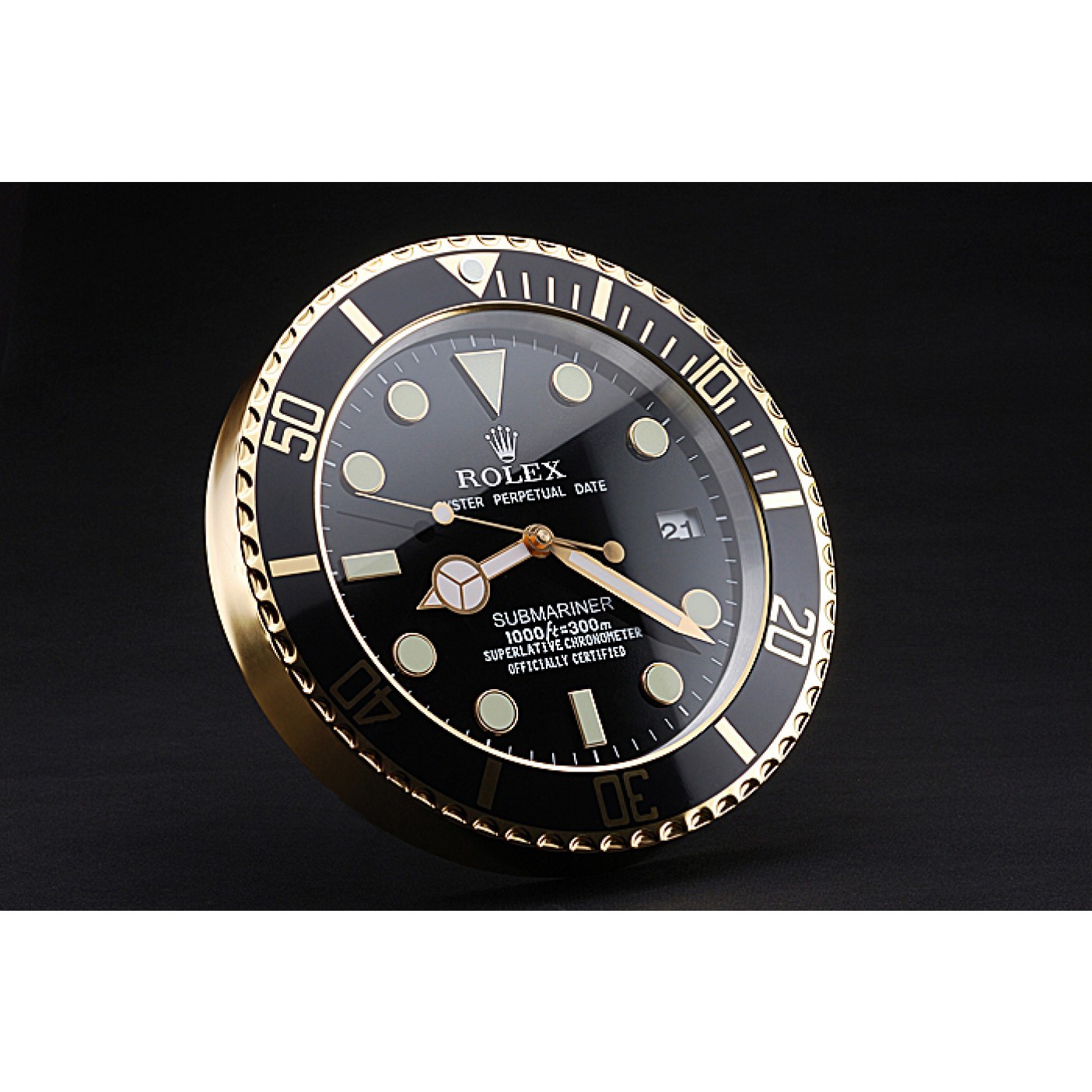 MiroTime Rolex Submariner Wall Clock Black-Gold 622476