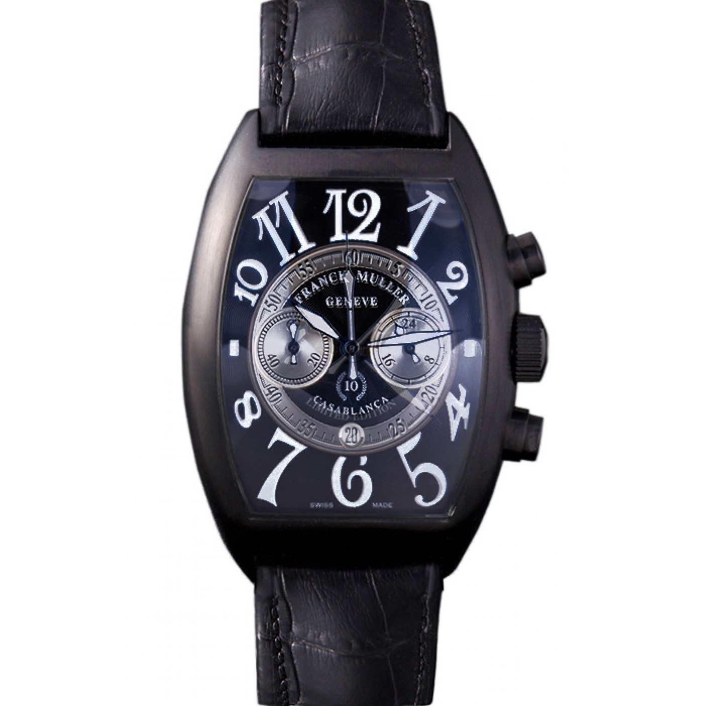 MiroTime Franck Muller Casablanca White Dial Numbers Black Croco Strap 80302