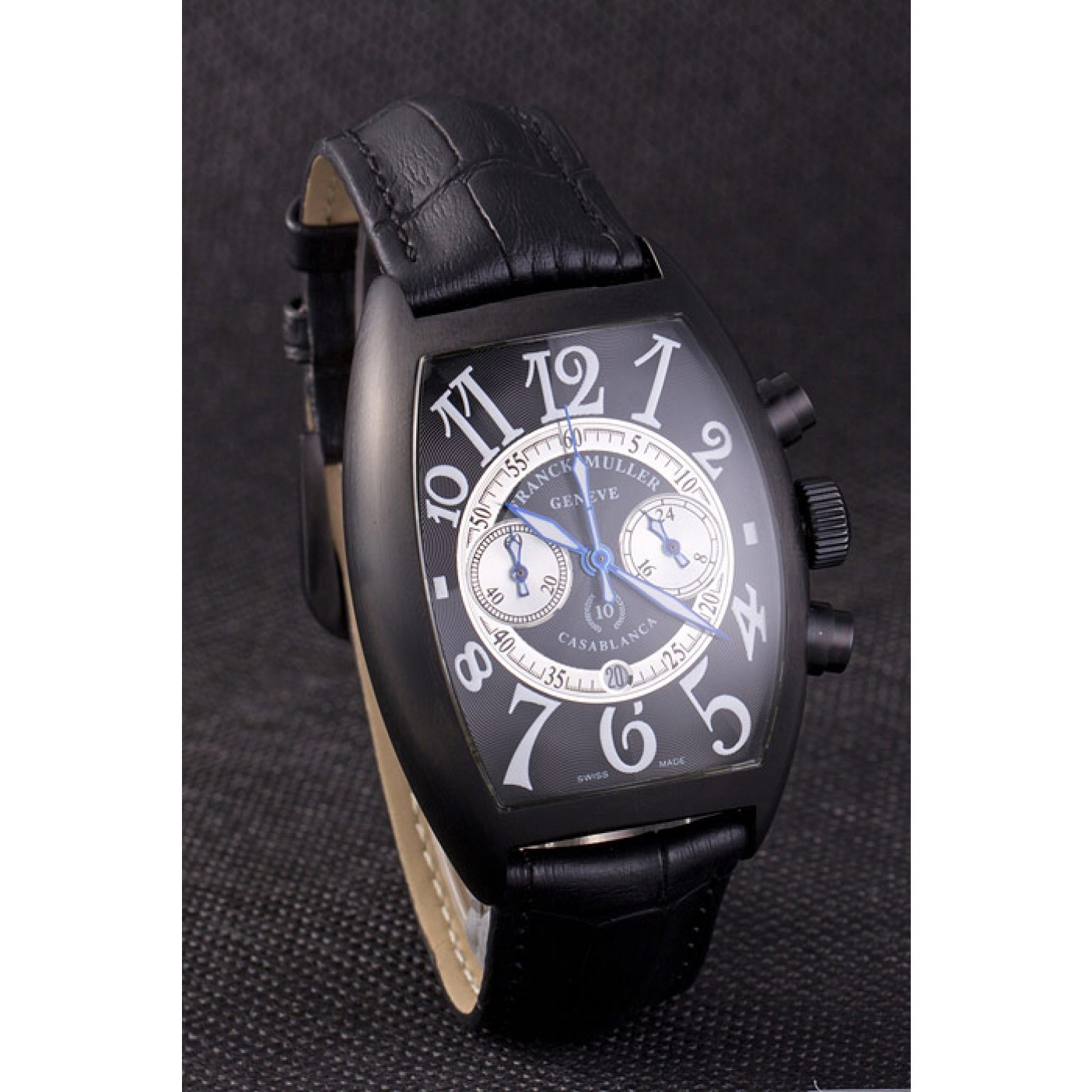 MiroTime Franck Muller Casablanca White Dial Numbers Black Croco Strap 80302