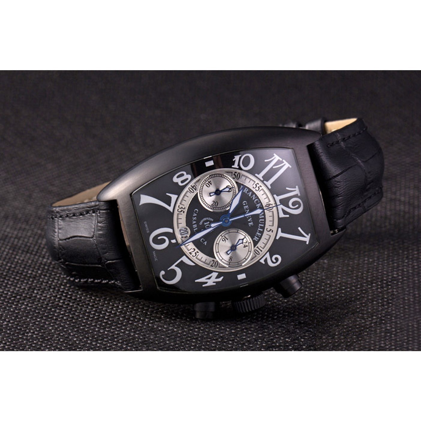 MiroTime Franck Muller Casablanca White Dial Numbers Black Croco Strap 80302