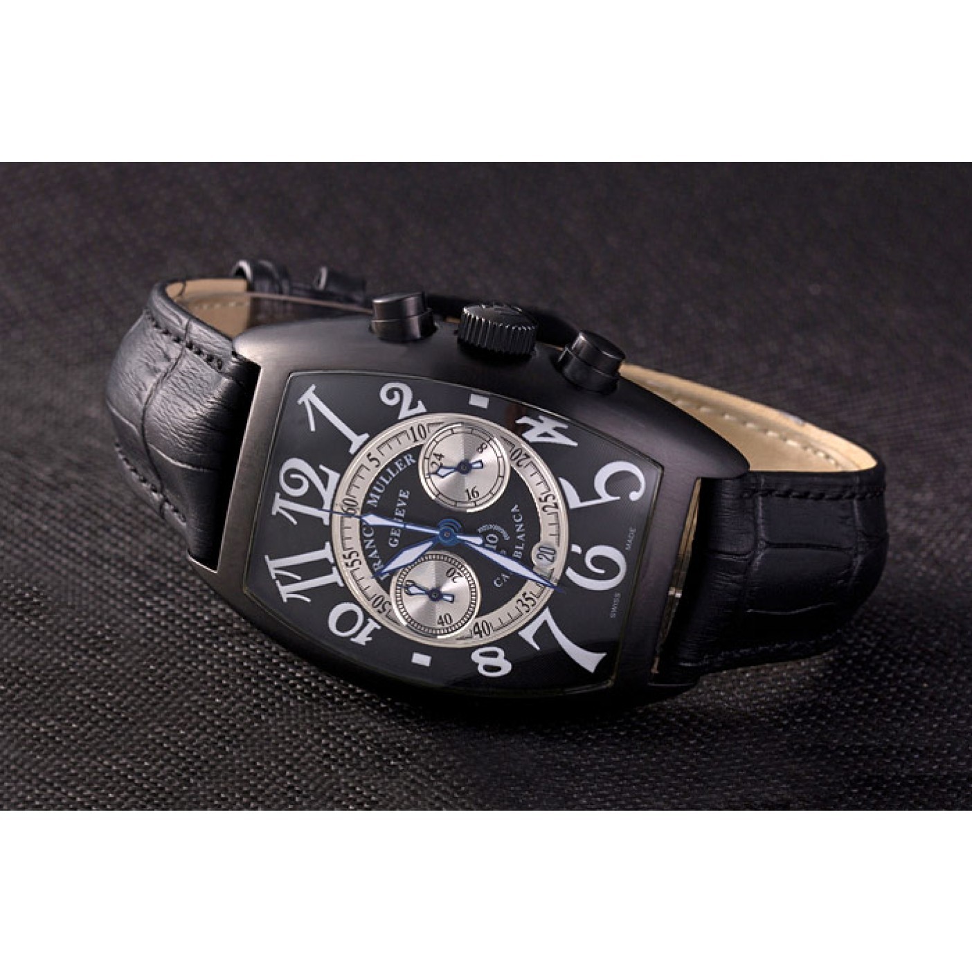 MiroTime Franck Muller Casablanca White Dial Numbers Black Croco Strap 80302