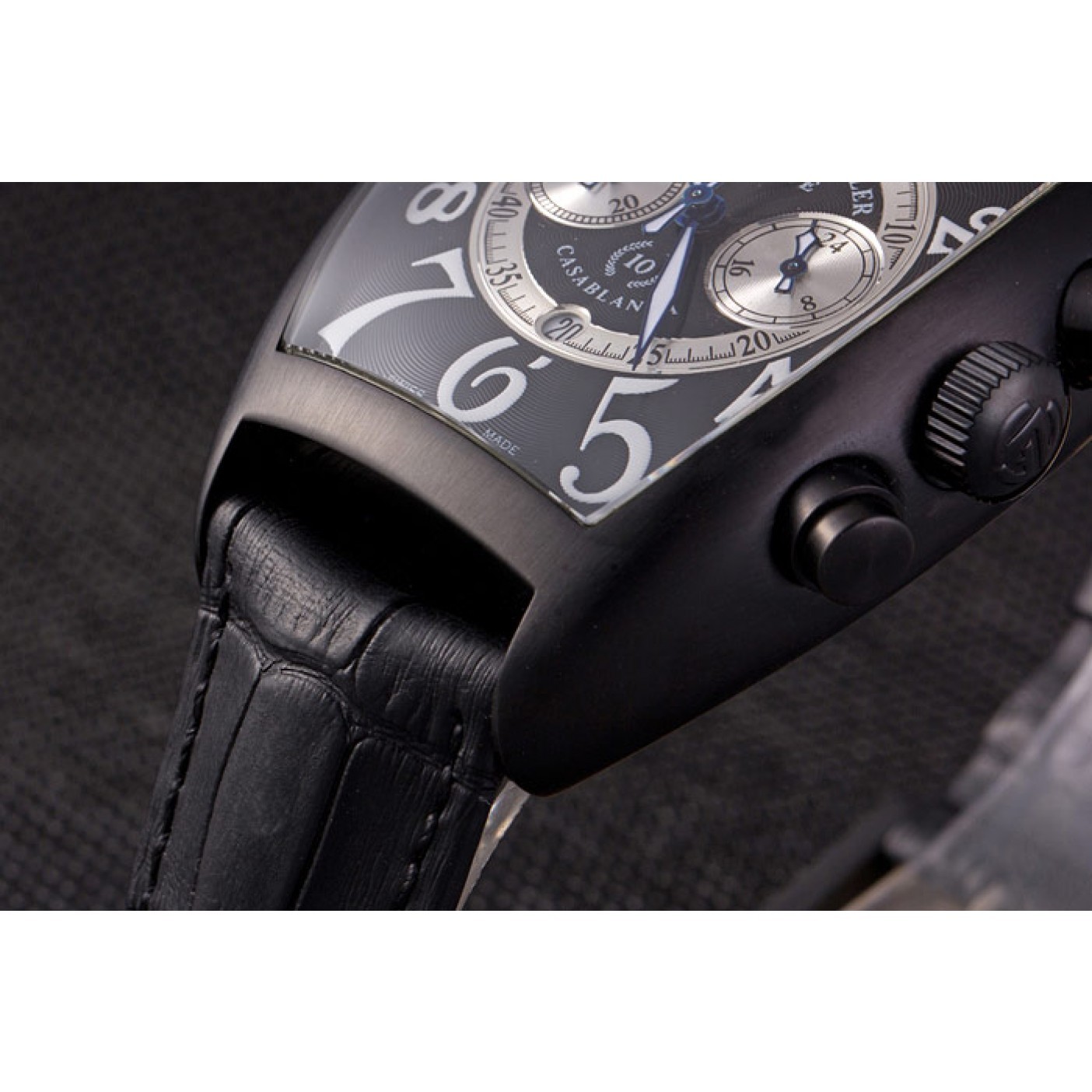 MiroTime Franck Muller Casablanca White Dial Numbers Black Croco Strap 80302
