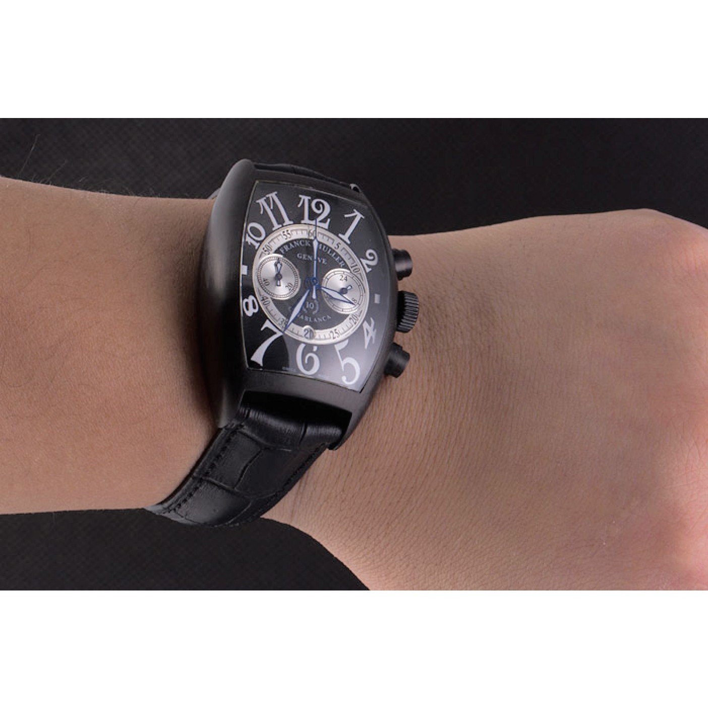 MiroTime Franck Muller Casablanca White Dial Numbers Black Croco Strap 80302