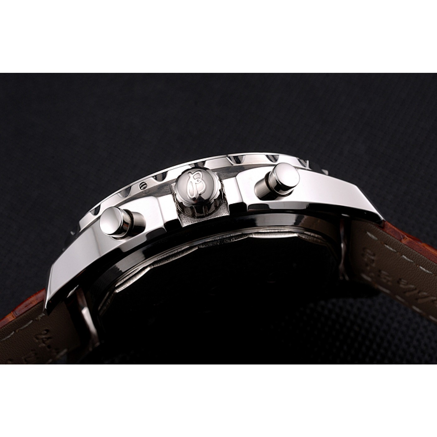 MiroTime Breitling Bentley Motors T Stainless Steel Case White Dial Brown Leather Bracelet 622234