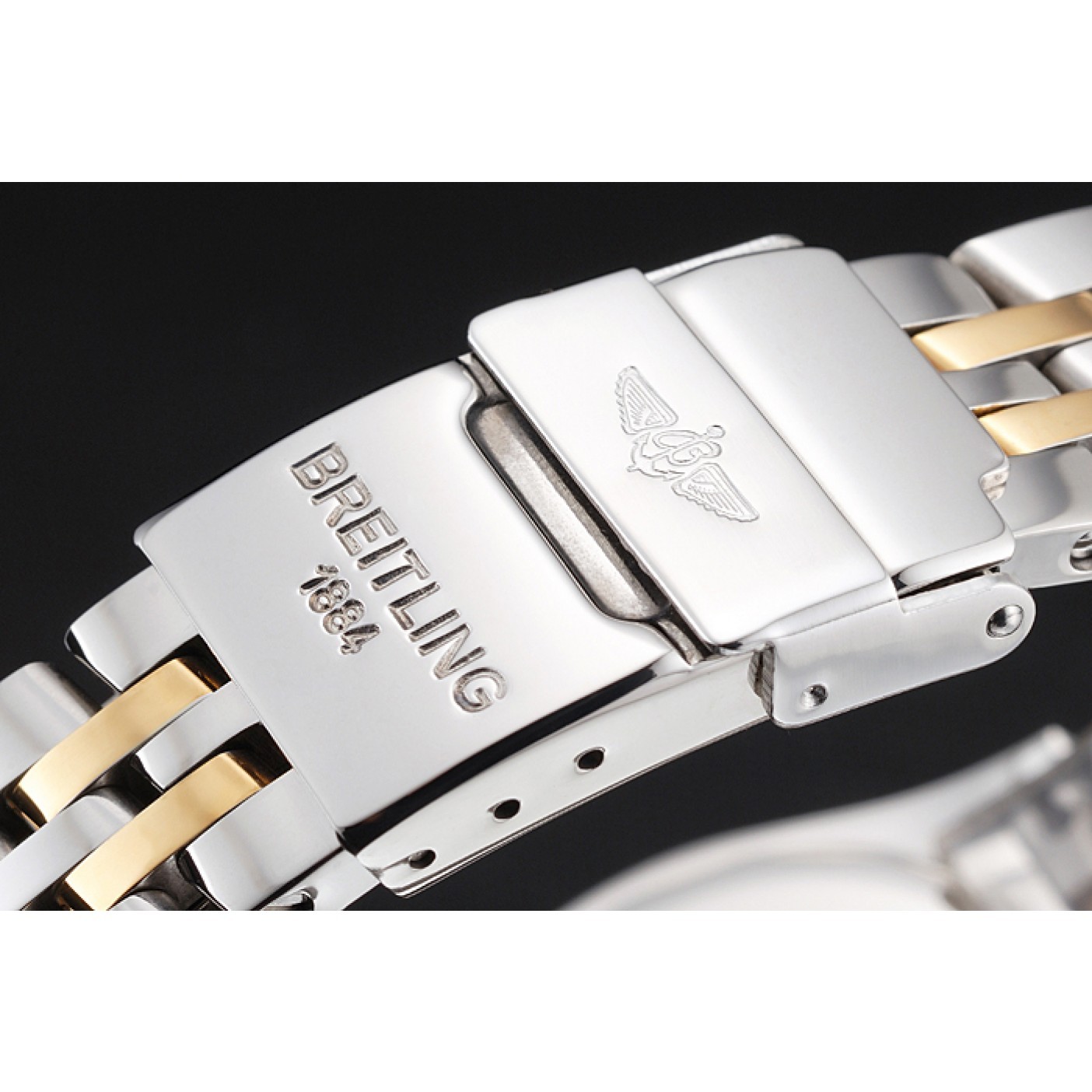 MiroTime Breitling Colt Lady Pink Dial Diamond Hour Marks Gold Bezel Stainless Steel Case Two Tone Bracelet