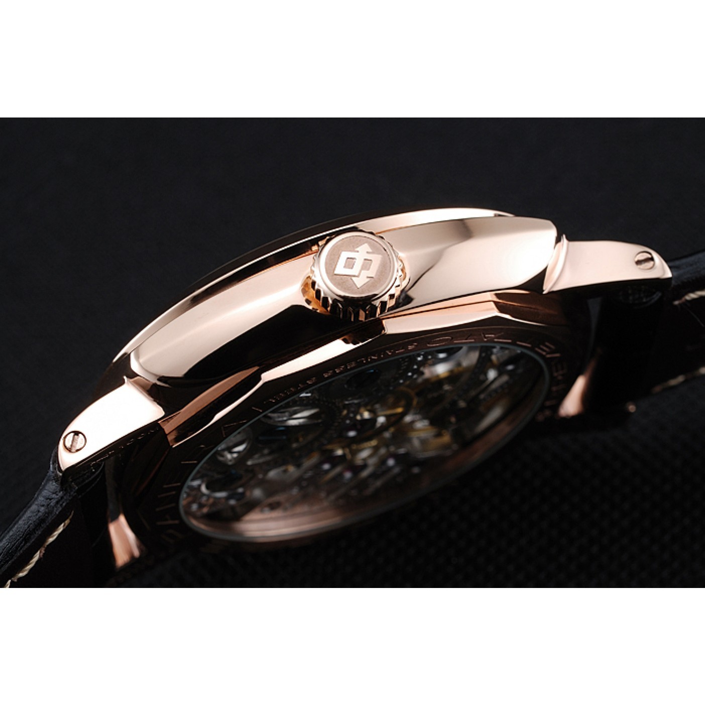MiroTime Panerai Radiomir Tourbillon GMT Ceramica Lo Scienziato Black Leather Bracelet 1454230