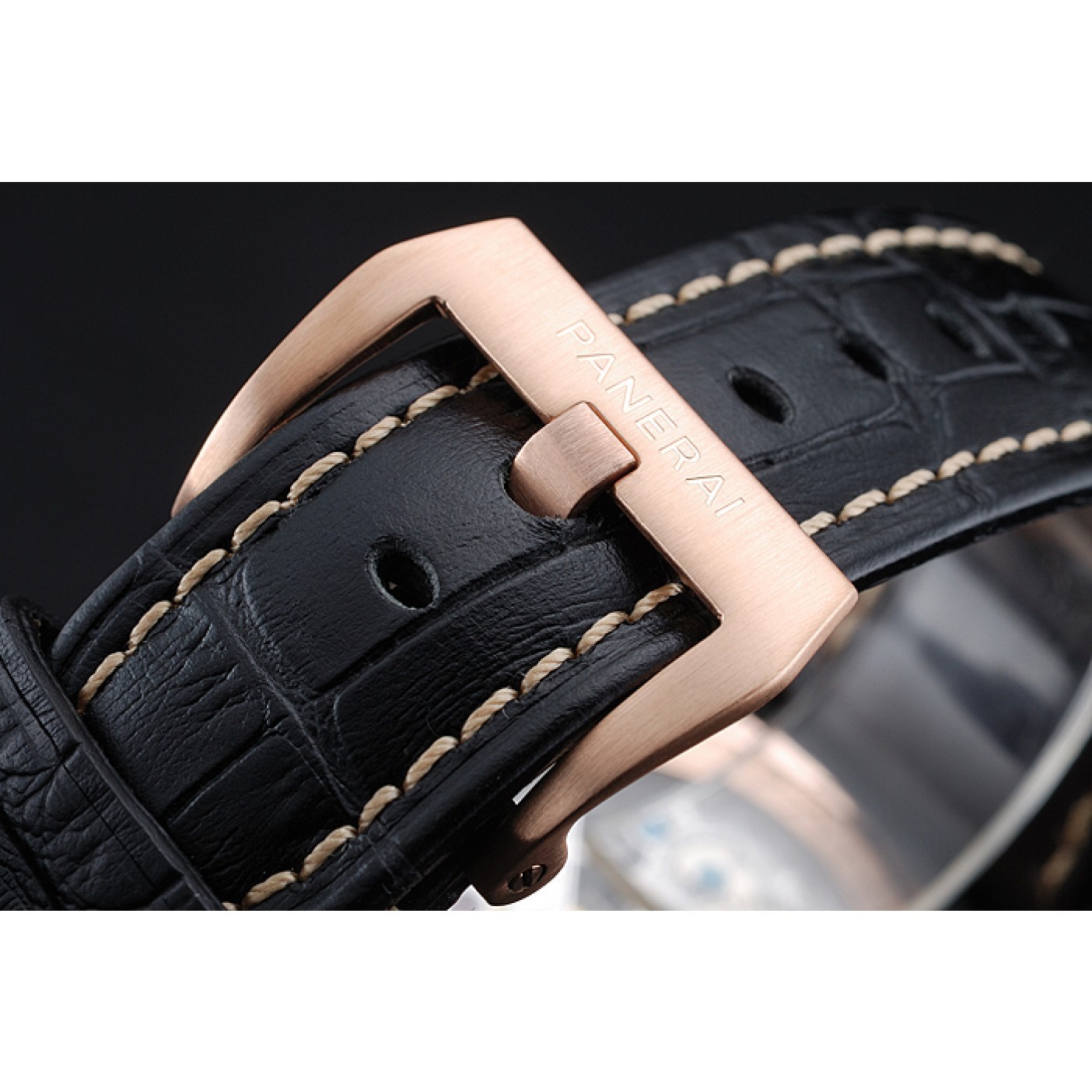 MiroTime Panerai Radiomir Tourbillon GMT Ceramica Lo Scienziato Black Leather Bracelet 1454230