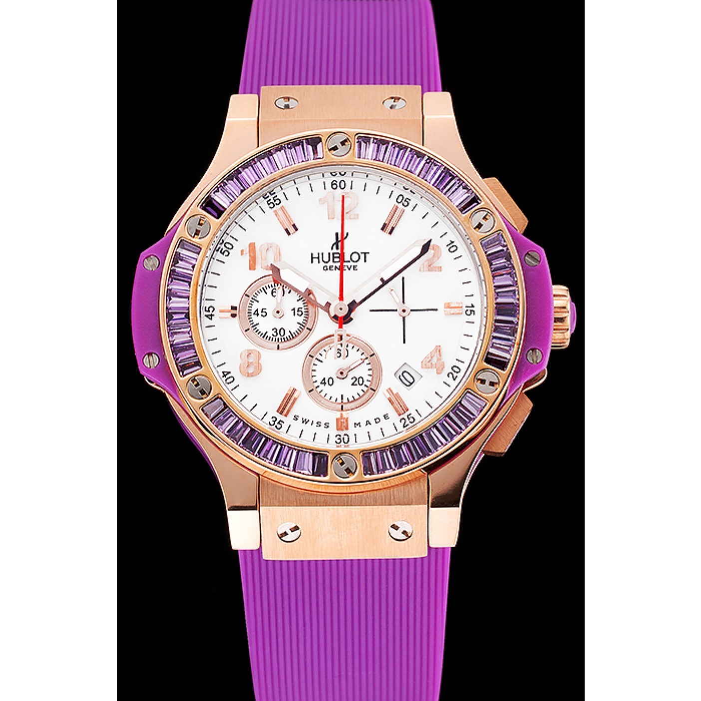 MiroTime Hublot Big Bang Tutti Frutti Purple Strap Gold Dial