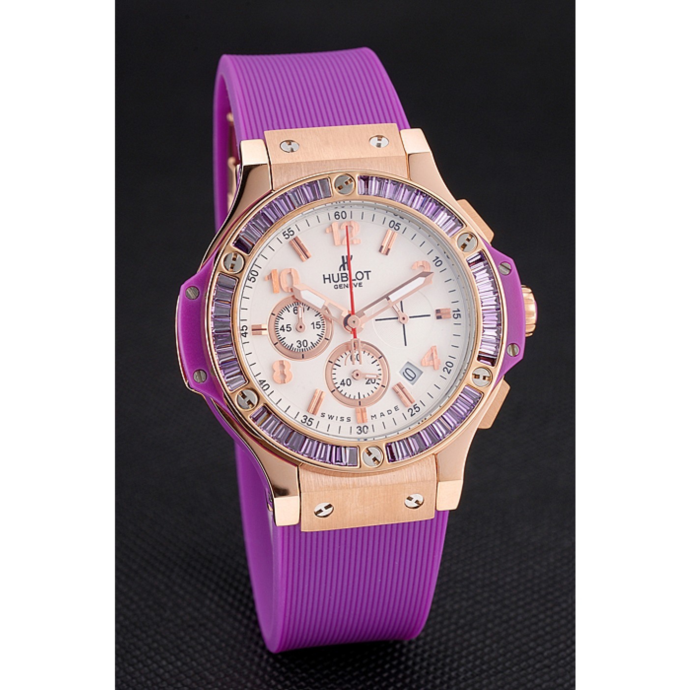 MiroTime Hublot Big Bang Tutti Frutti Purple Strap Gold Dial