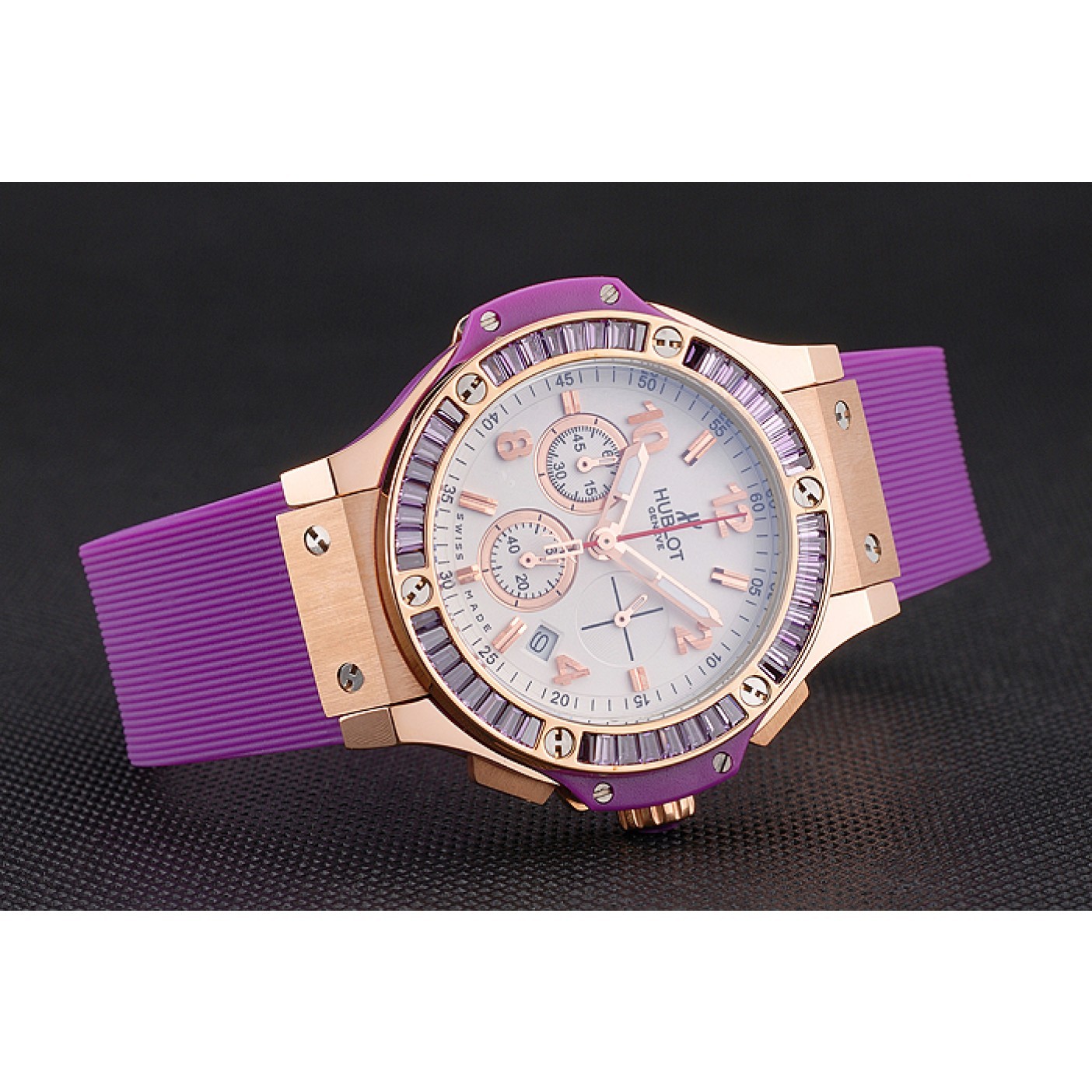 MiroTime Hublot Big Bang Tutti Frutti Purple Strap Gold Dial