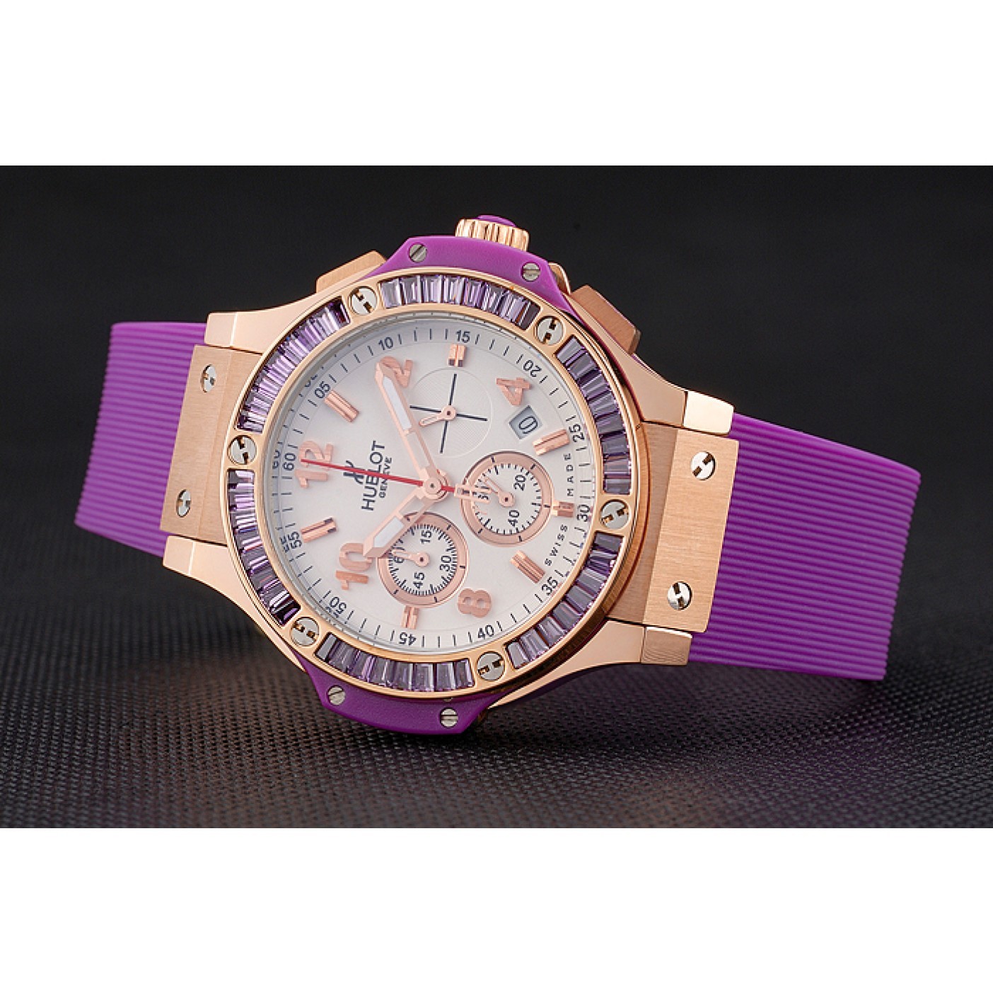 MiroTime Hublot Big Bang Tutti Frutti Purple Strap Gold Dial