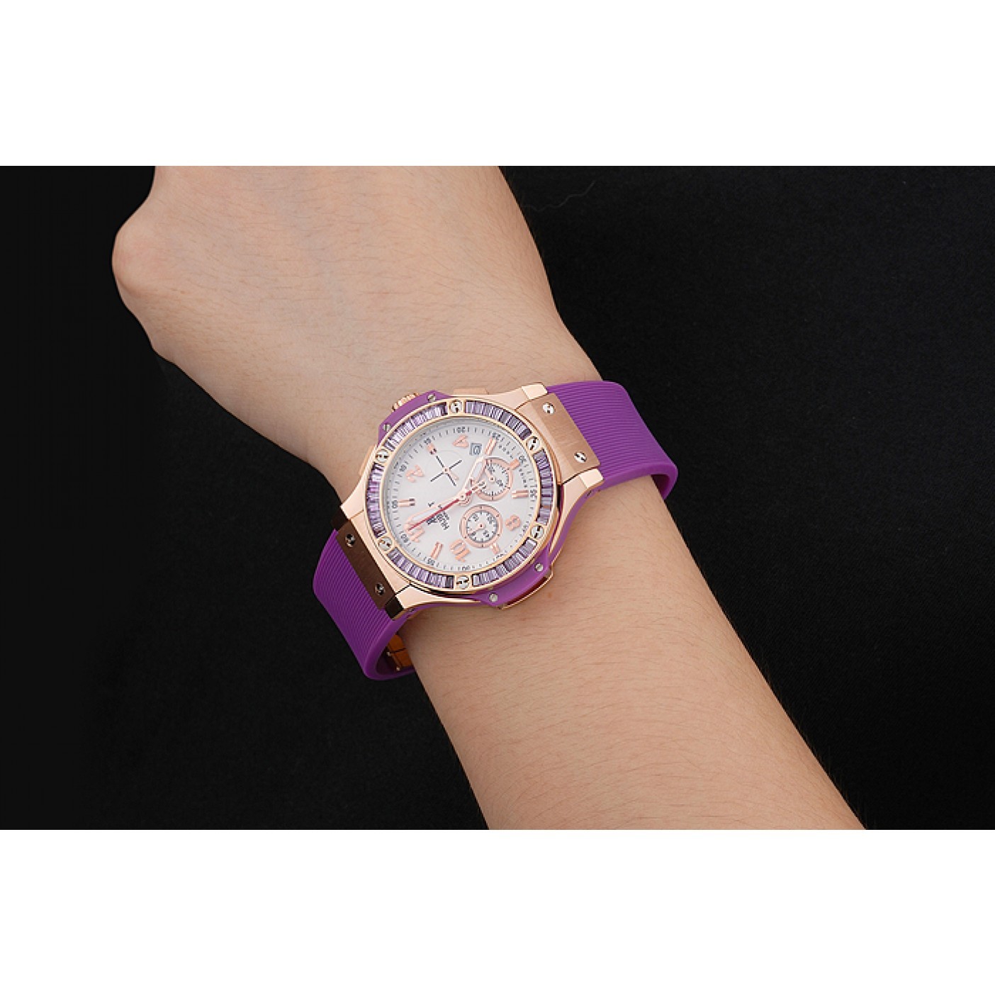 MiroTime Hublot Big Bang Tutti Frutti Purple Strap Gold Dial