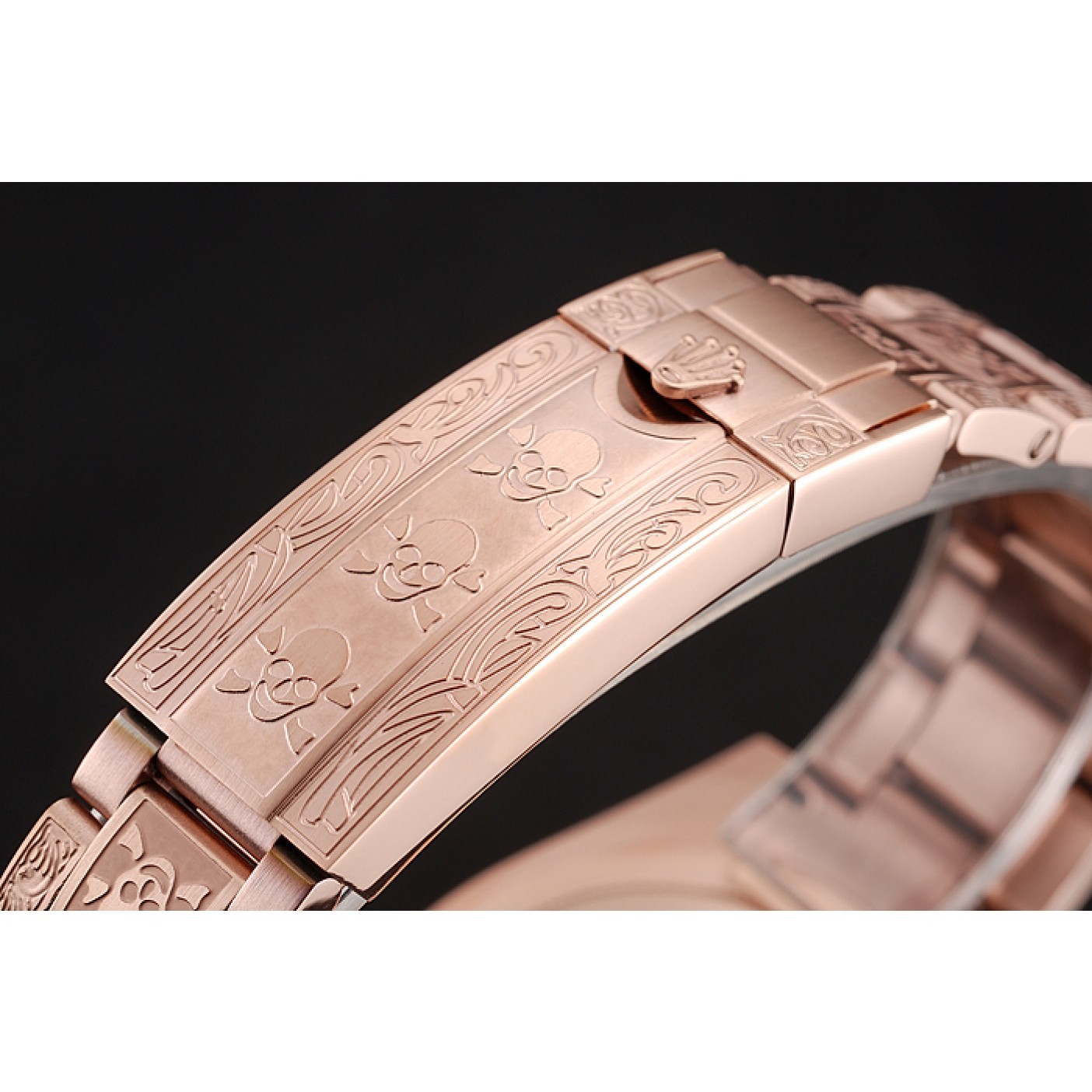 MiroTime Rolex Submariner Skull Limited Edition Green Dial Rose Gold Case And Bracelet 1454074