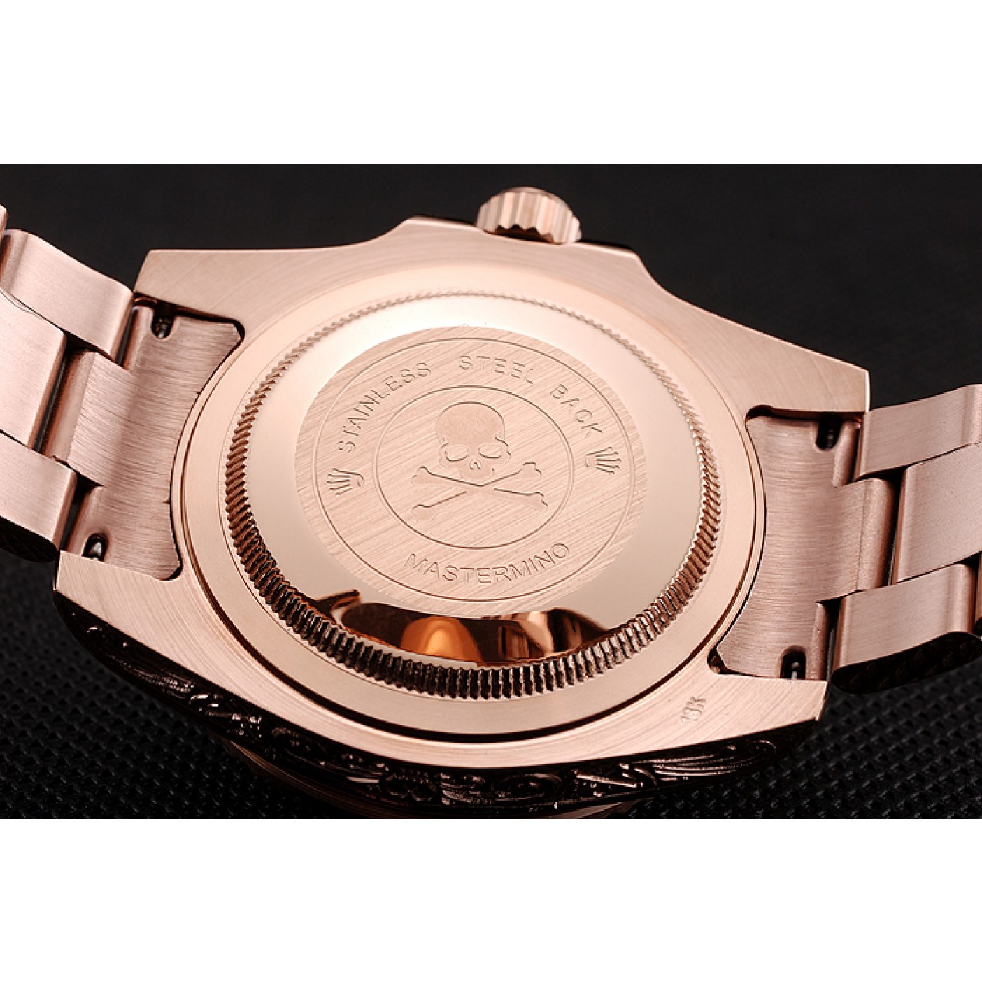 MiroTime Rolex Submariner Skull Limited Edition Green Dial Rose Gold Case And Bracelet 1454074