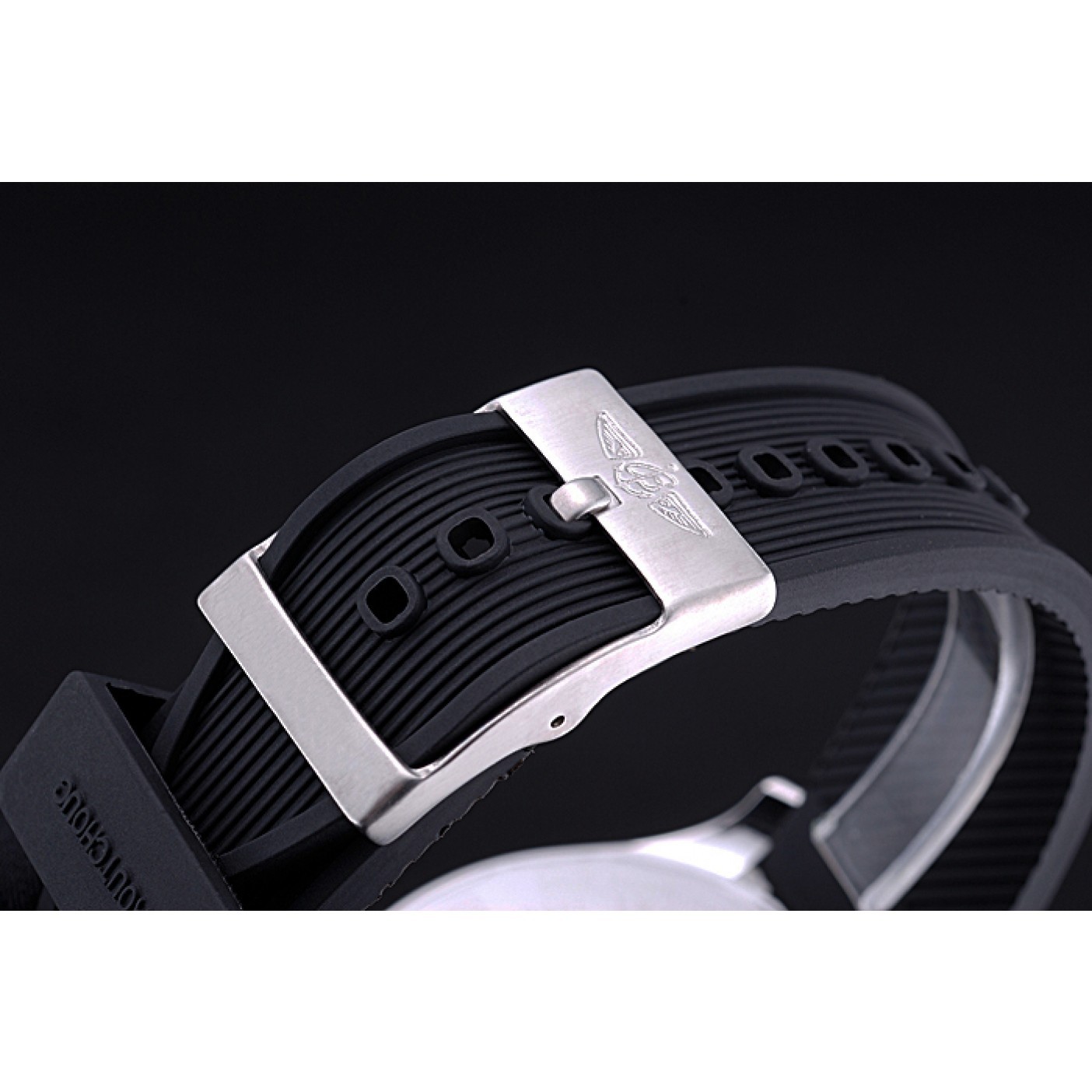 MiroTime Breitling Professional Chronospace Black Dial Rubber Bracelet 622504