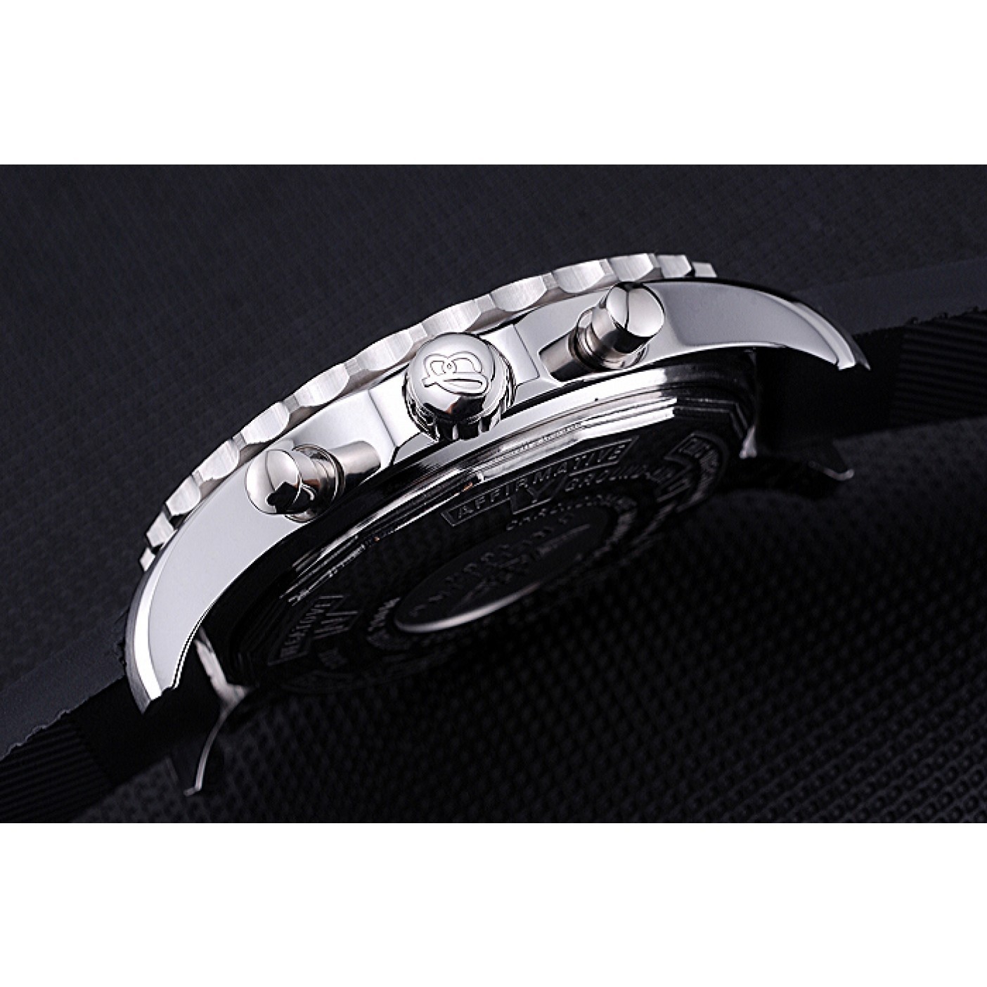 MiroTime Breitling Professional Chronospace Black Dial Rubber Bracelet 622504