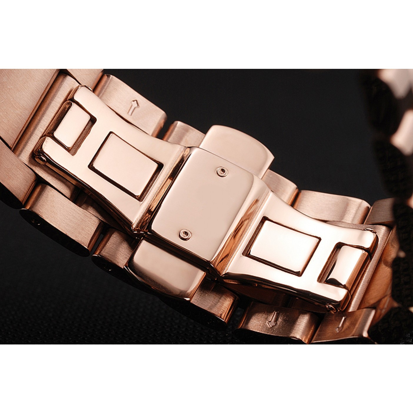 MiroTime Cartier Calibre De Cartier Small Seconds Black And White Dial Rose Gold Case And Bracelet