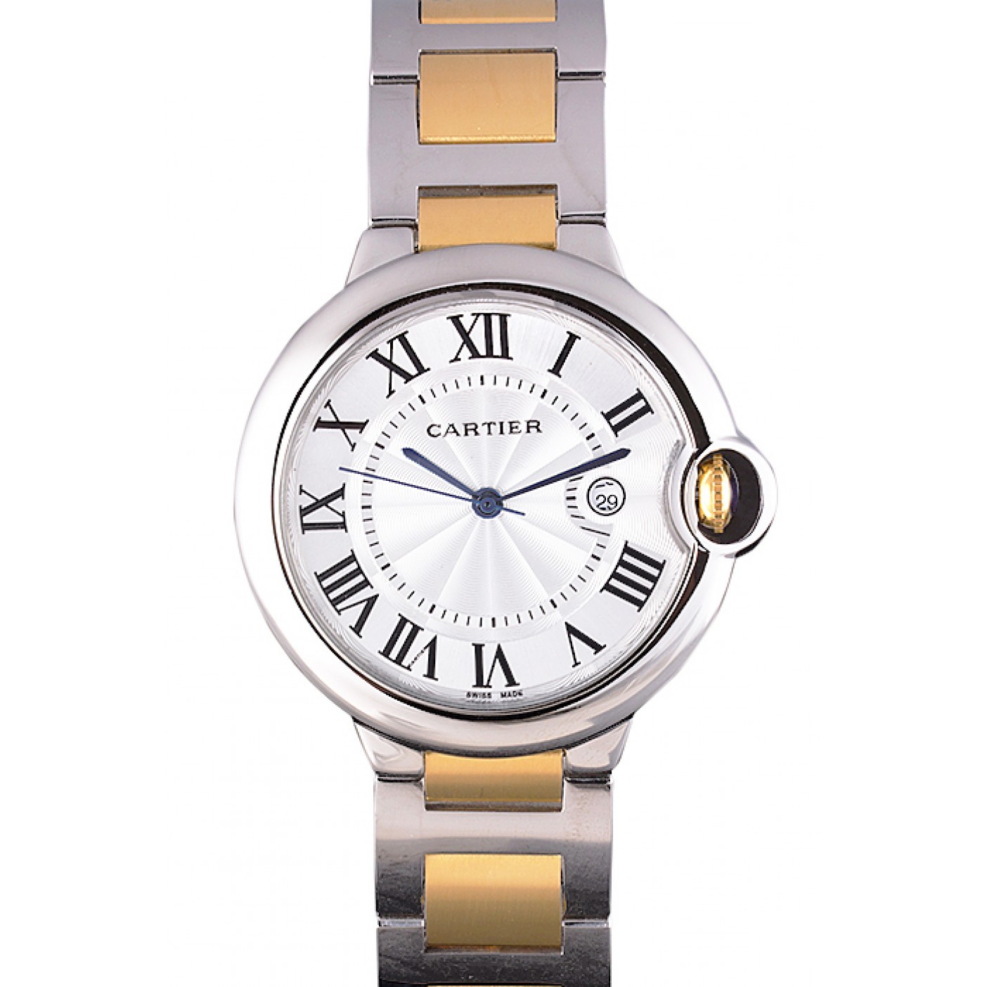 MiroTime Cartier Ballon Bleu 42mm White Dial Stainless Steel Case Two Tone Bracelet