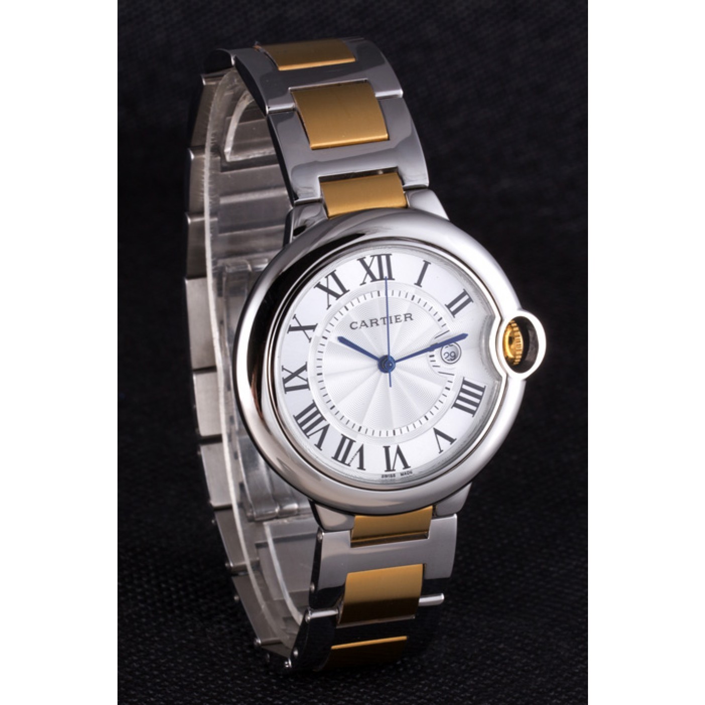 MiroTime Cartier Ballon Bleu 42mm White Dial Stainless Steel Case Two Tone Bracelet