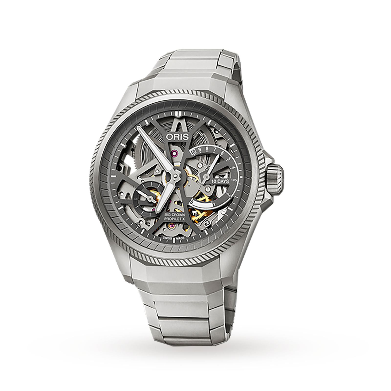 MiroTime Swiss Oris Big Crown ProPilot X Calibre 115 44mm Mens Watch 01 115 7759 7153-SET7 22 01TLC