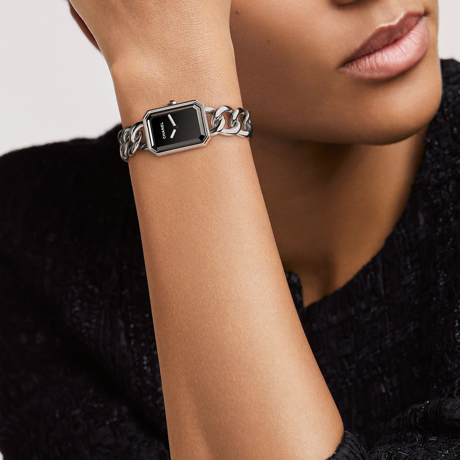 MiroTime Swiss Designer Premiere Steel and Onyx Watch