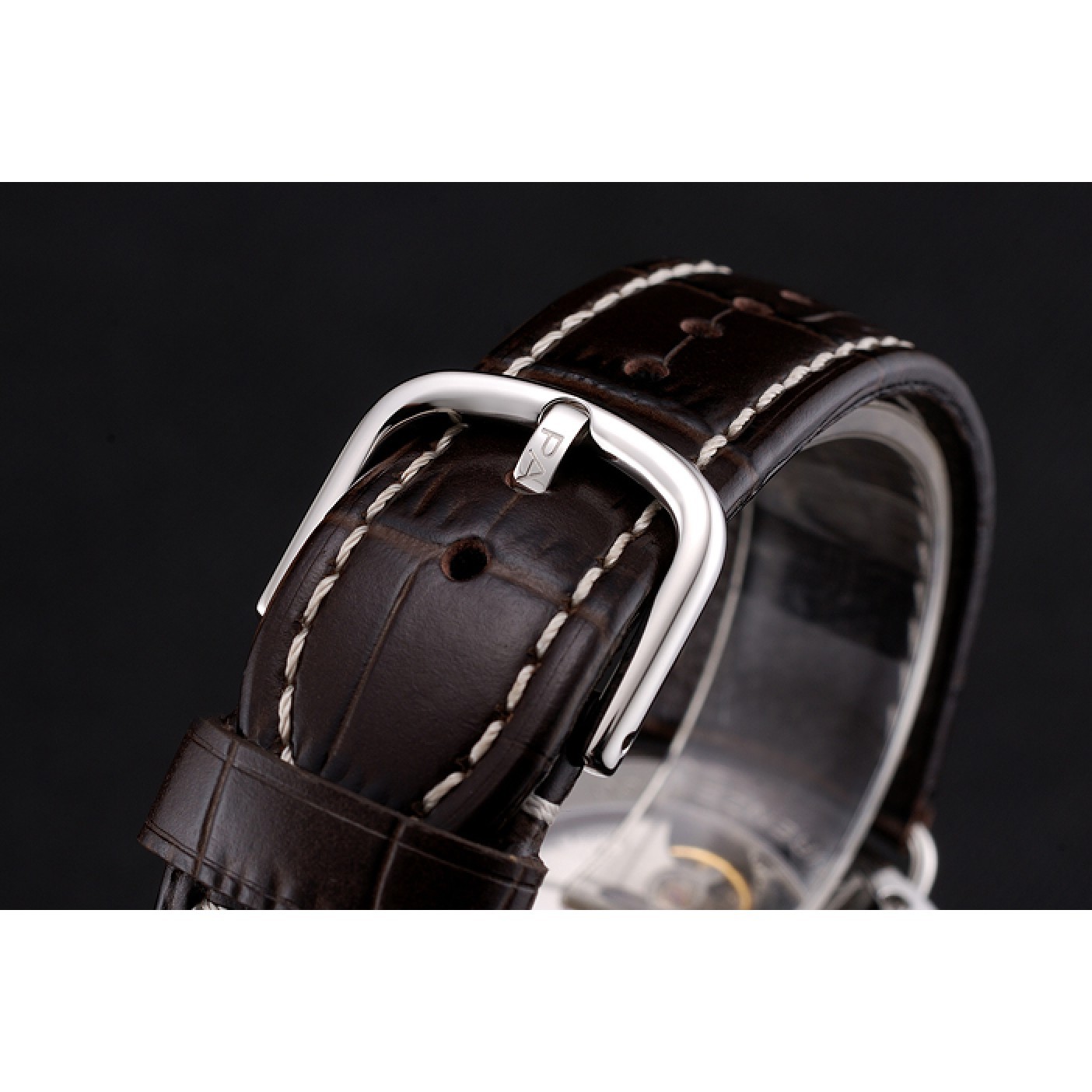 MiroTime Swiss Panerai Radiomir Black Dial Stainless Steel Case Dark Brown Leather Strap