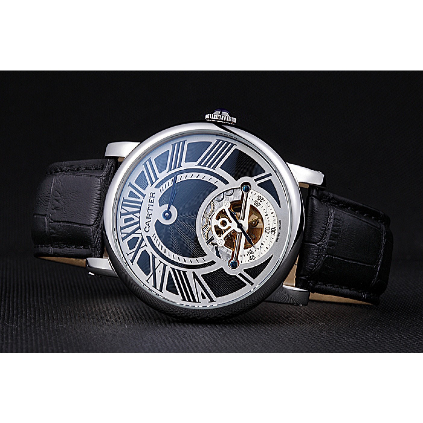 MiroTime Cartier Rotonde Flying Tourbillon Black Dial 621941