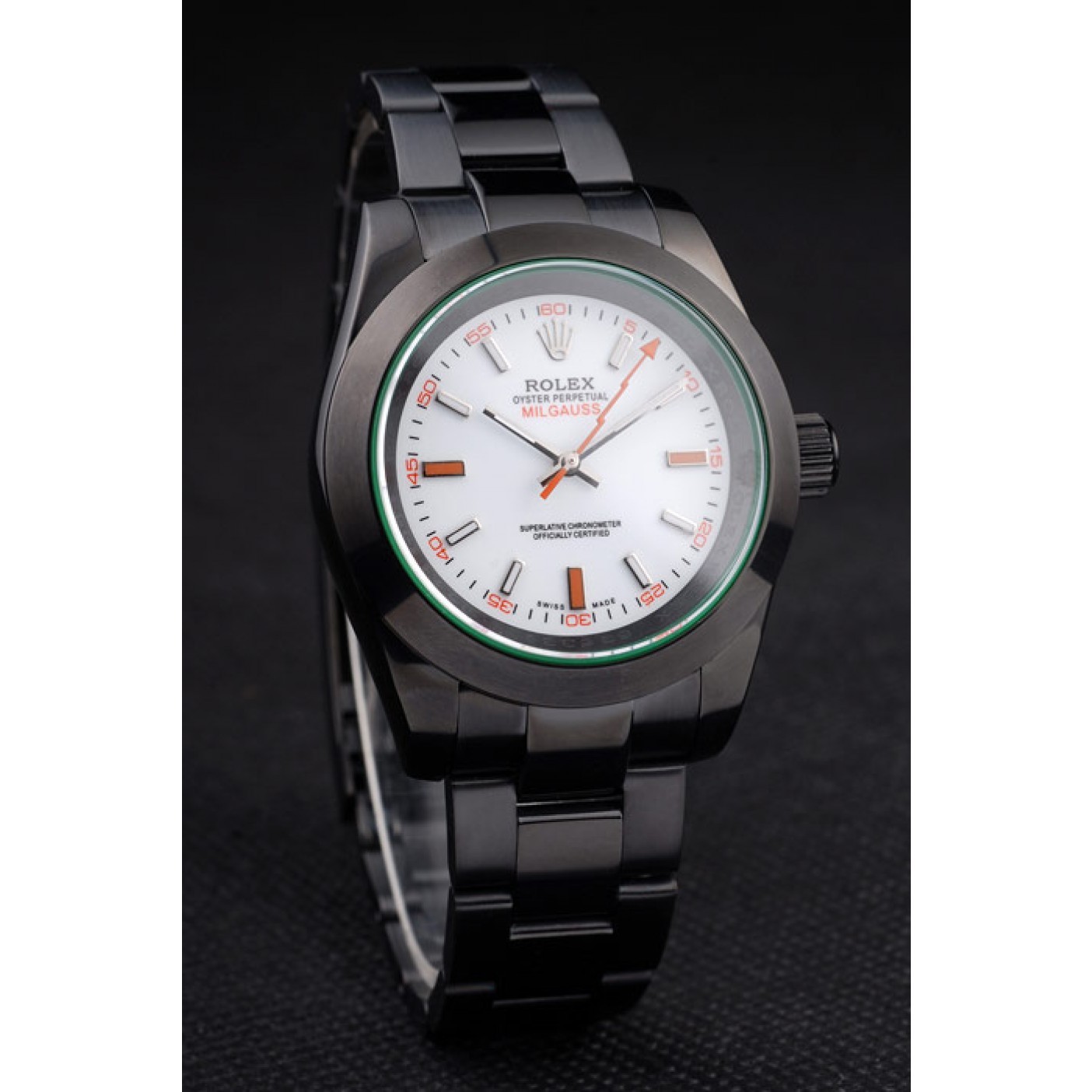 MiroTime Rolex Milgauss Pro-Hunter Tinted Green Saphire White Dial