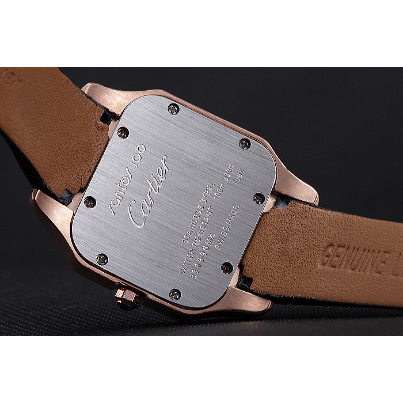 MiroTime Cartier Santos 100 Polished Rose Gold Bezel 621920
