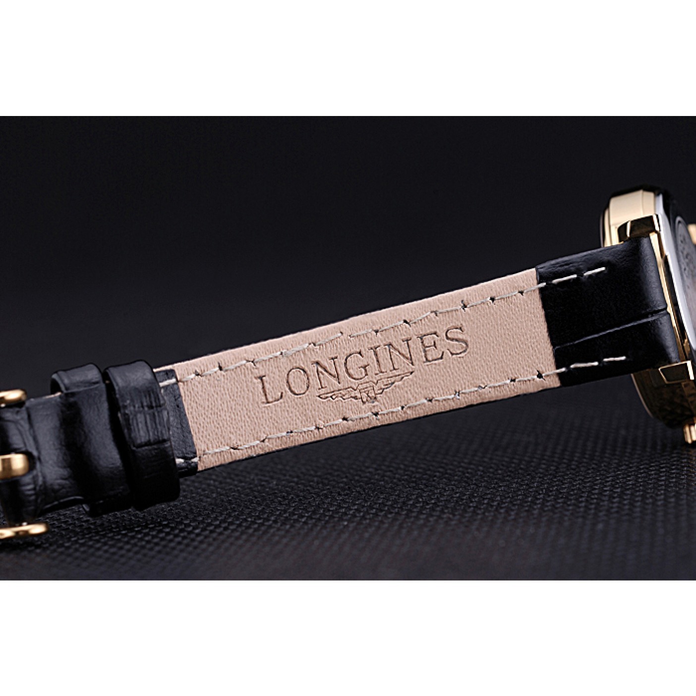 MiroTime Longines La Grande Classique White Round Dial Gold Case Black Leather Band Small 622383
