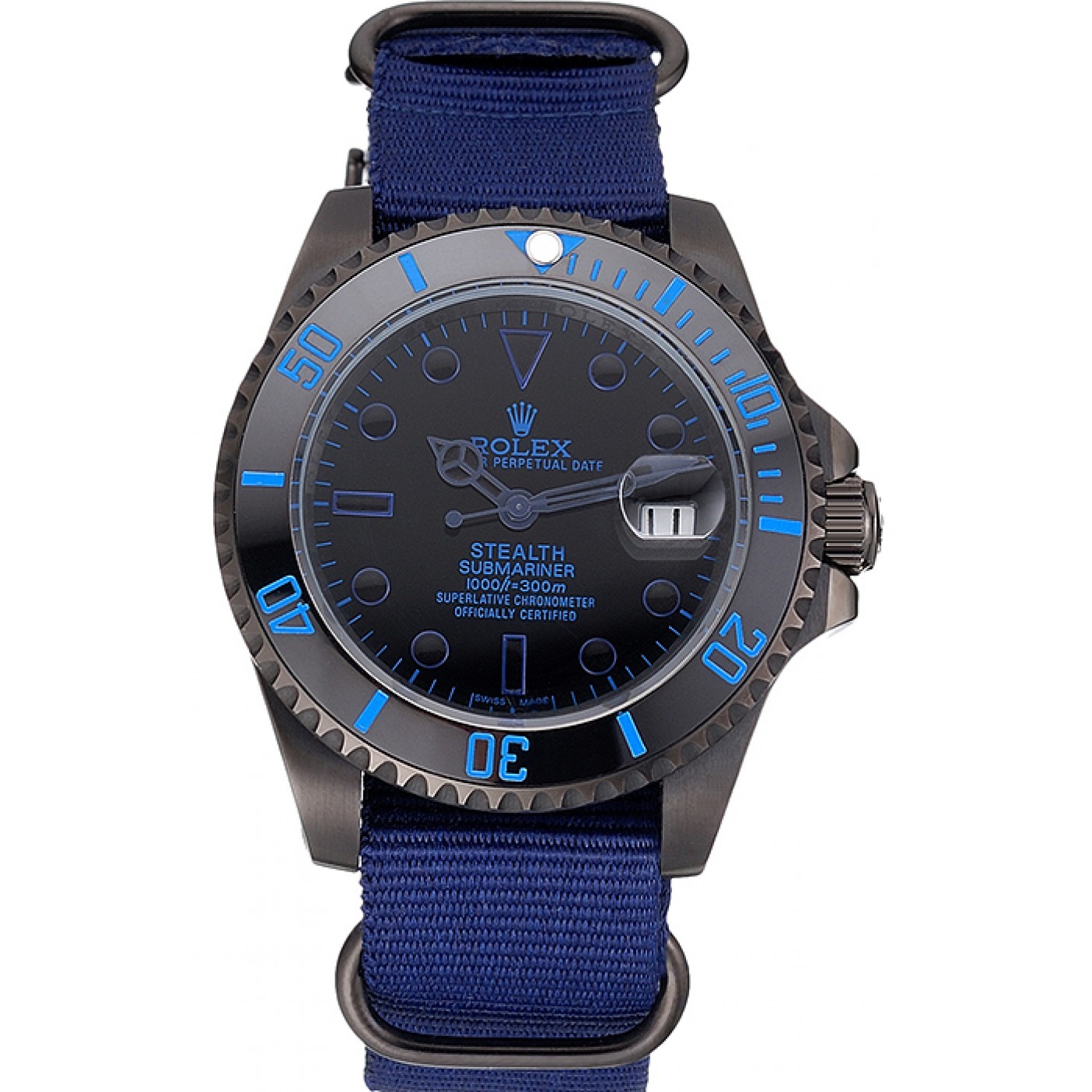 MiroTime Rolex Stealth Submariner Blue Nylon Strap 622008