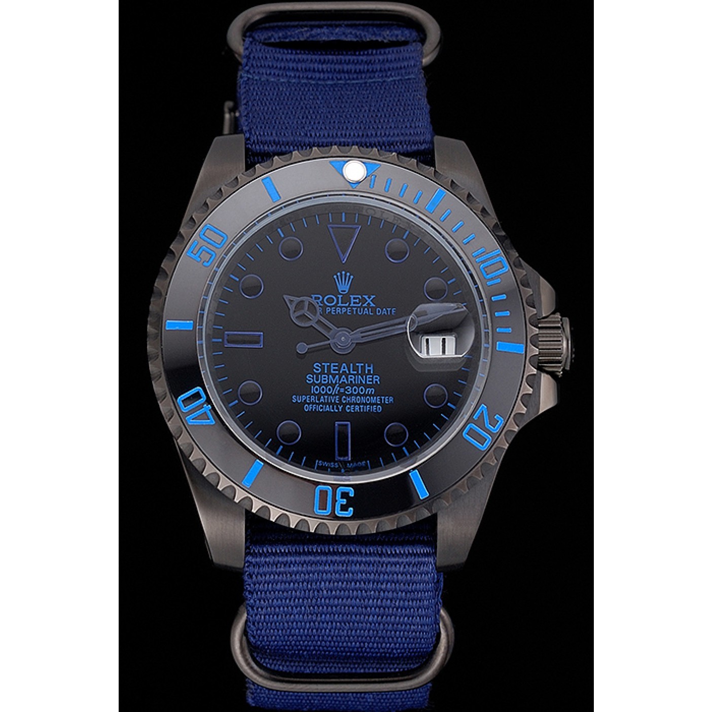 MiroTime Rolex Stealth Submariner Blue Nylon Strap 622008
