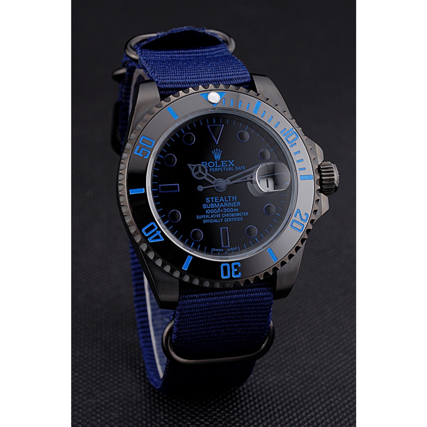 MiroTime Rolex Stealth Submariner Blue Nylon Strap 622008