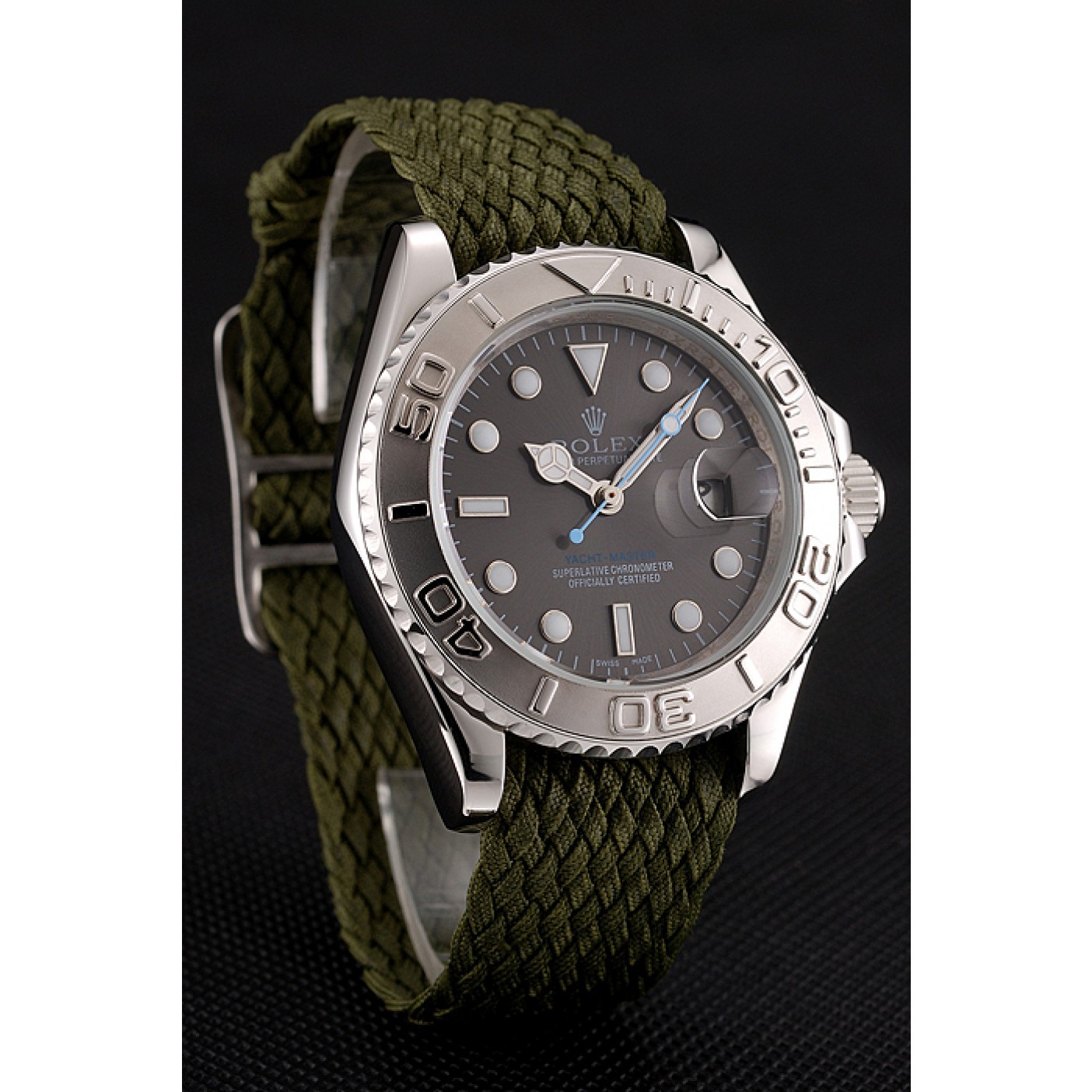 MiroTime Rolex Yacht Master Green Dial Green Fabric Bracelet 1453869