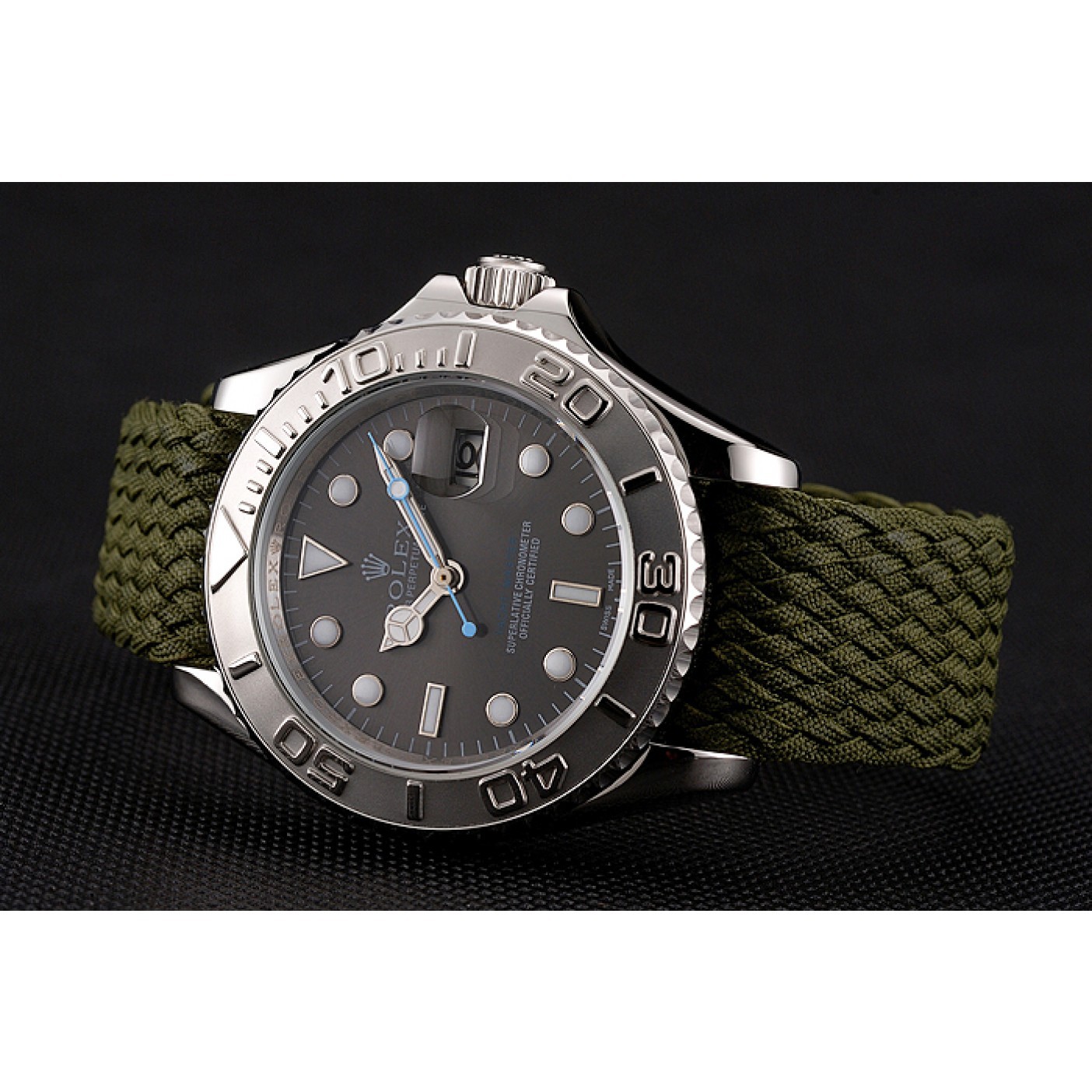 MiroTime Rolex Yacht Master Green Dial Green Fabric Bracelet 1453869